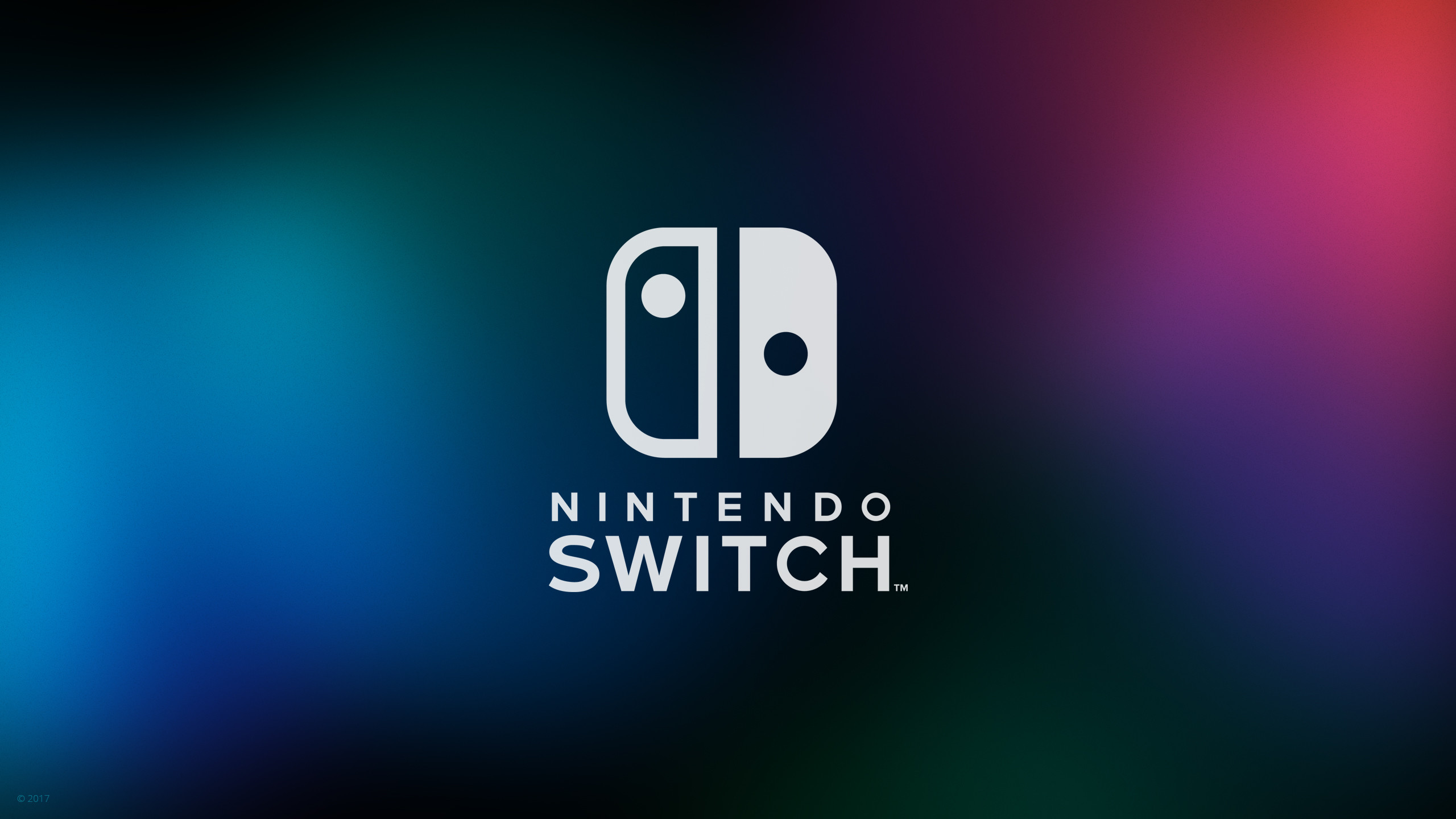 Nintendo Switch, Logo, Sfumatura, Blu e rosso, 2K, sfondo per PC e portatile