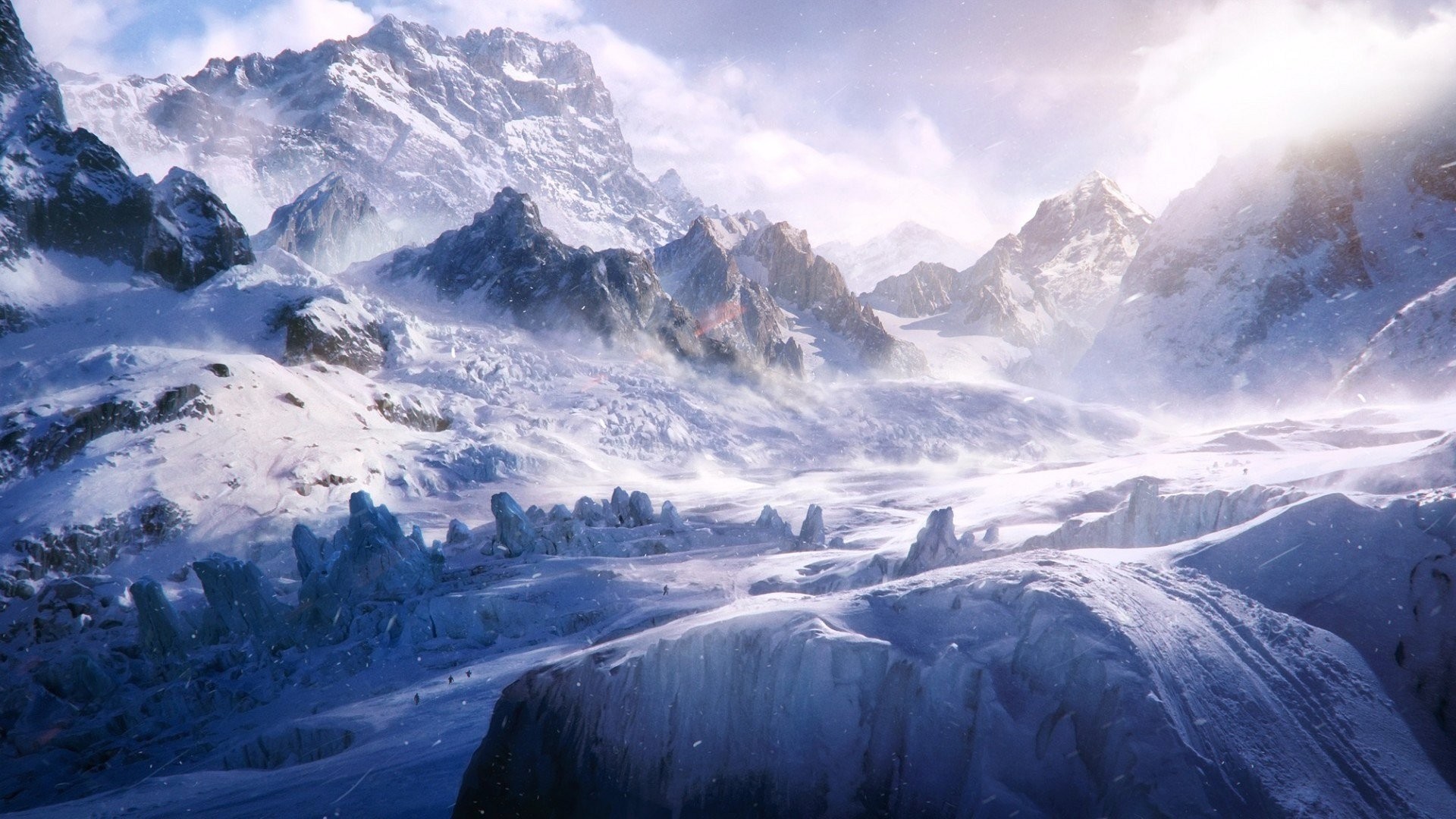 Montagne, Tormenta, Neve, Paesaggio, Full HD, wallpaper per desktop
