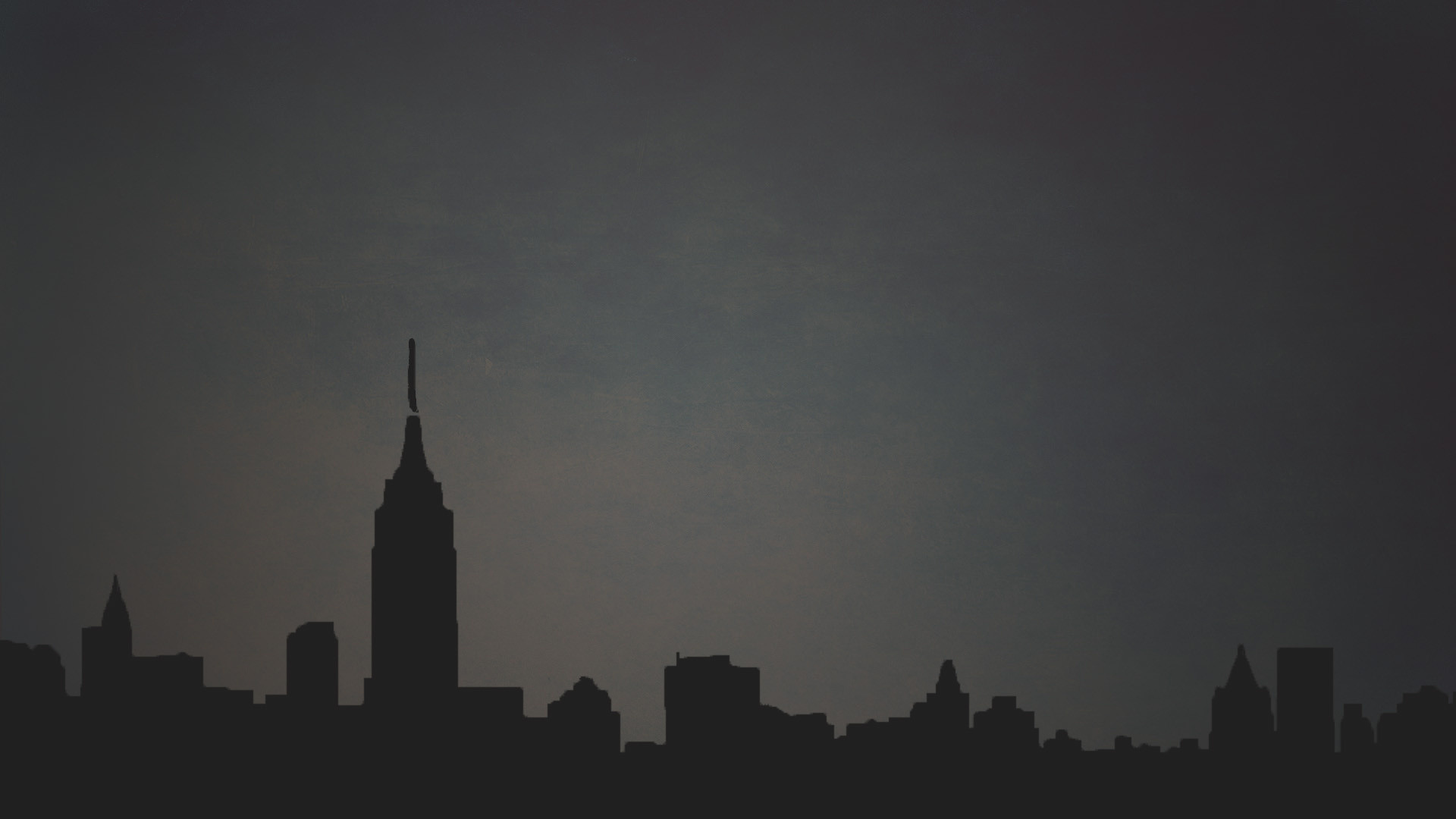 Empire State Building, New York, Skyline, Silhouette, Scuro, Full HD 1080p, sfondo desktop