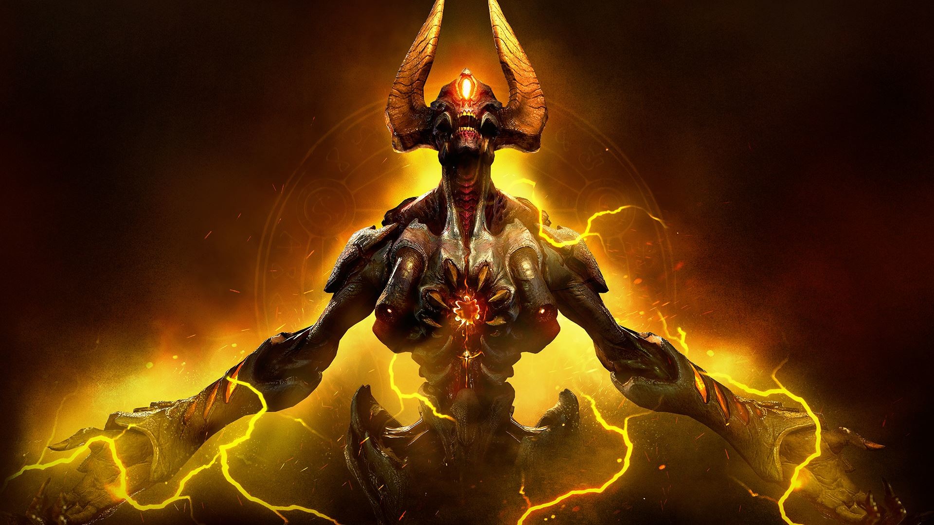 Icon of Sin, Doom, Fulmini, Demone, Full HD, sfondo desktop