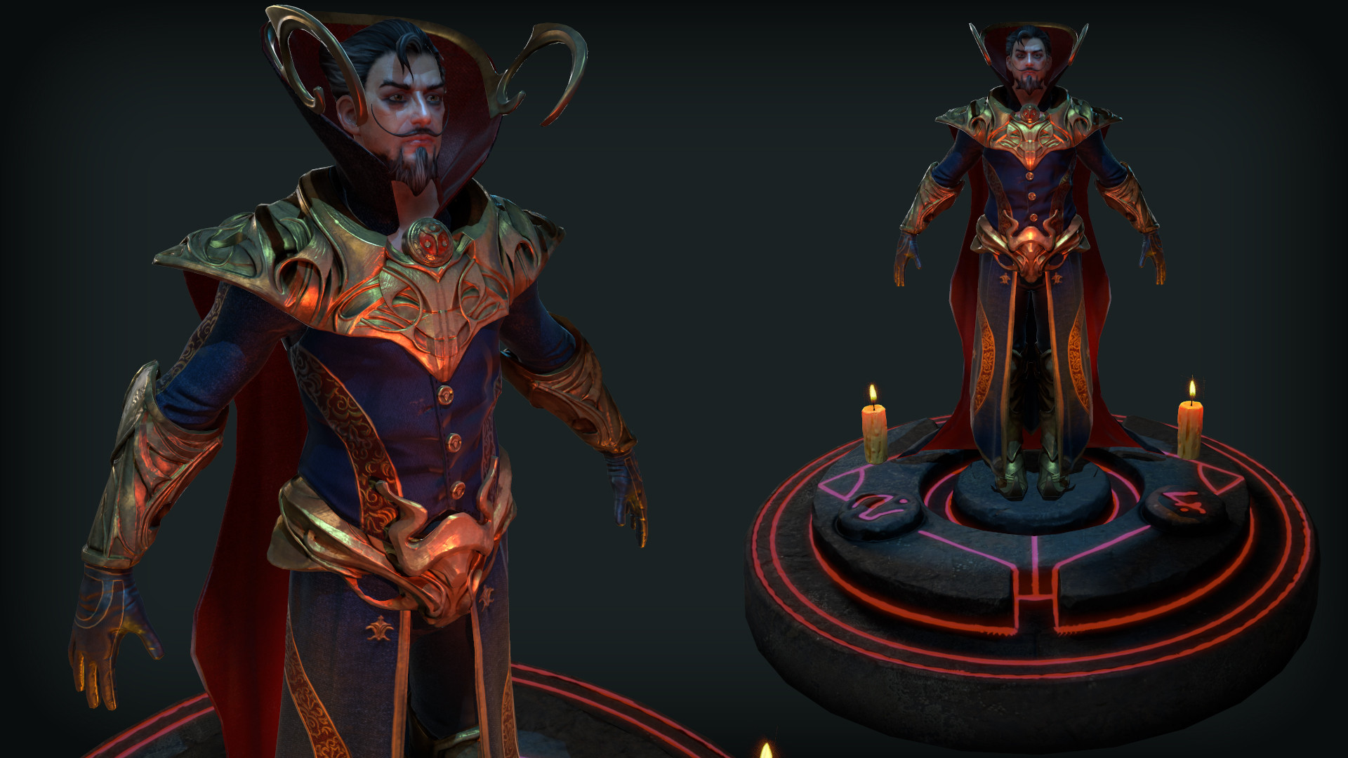 Doctor Strange, Modello 3D, Statuina, Candele, Full HD 1080p, sfondo desktop