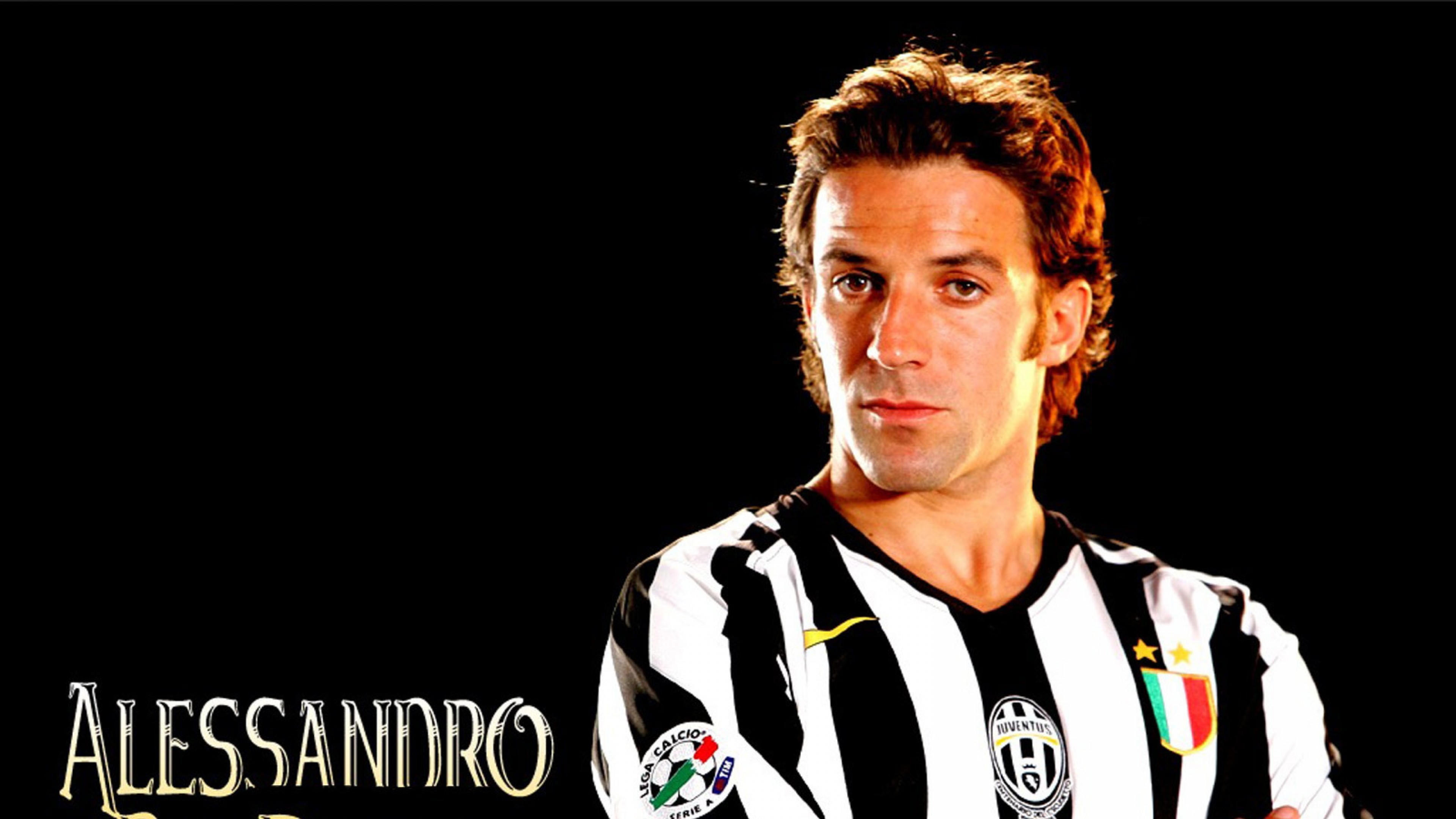 Alessandro Del Piero, Juventus, Ritratto, Sfondo nero, 4K, wallpaper per portatile