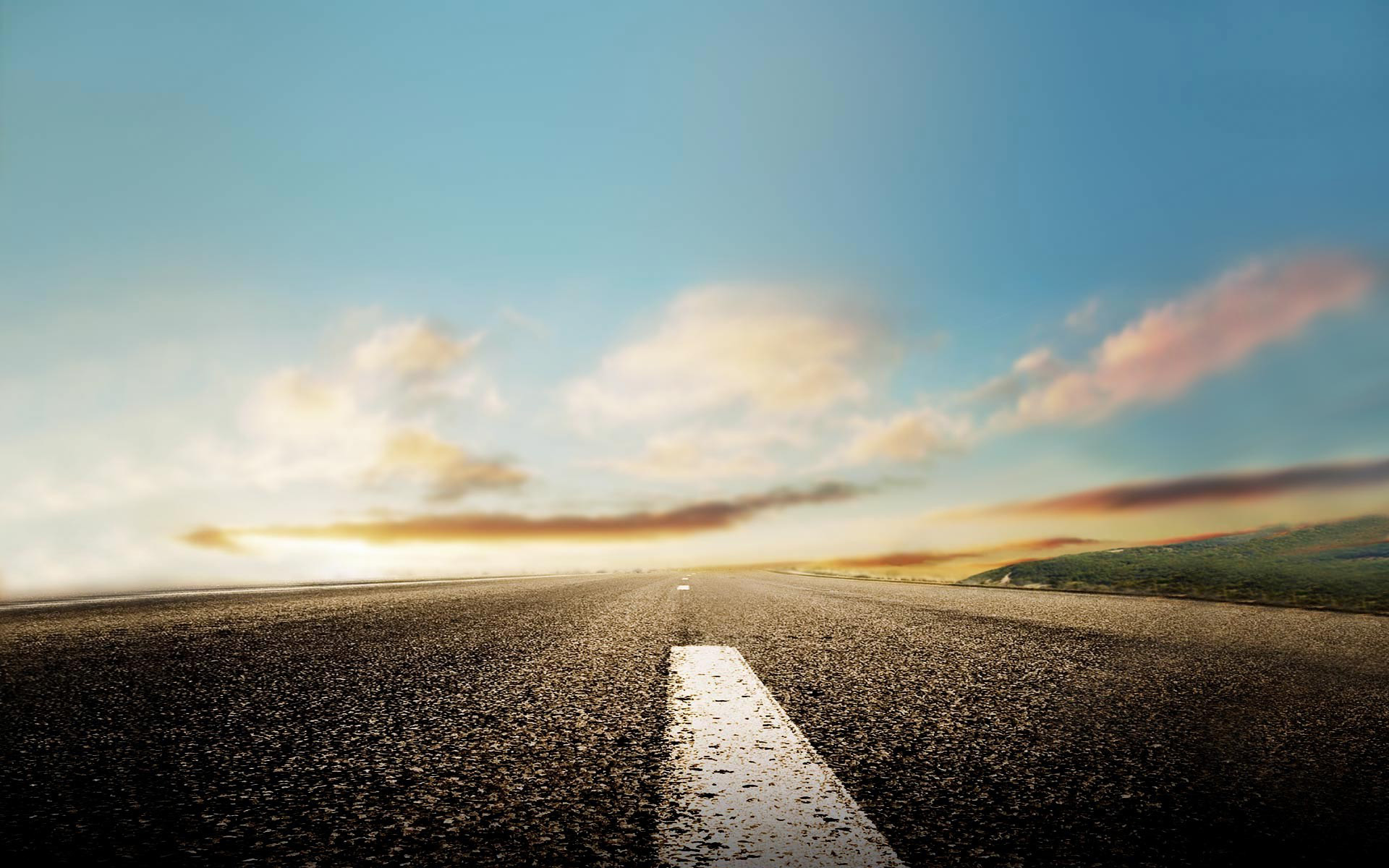 Strada, Asfalto, Orizzonte, Cielo, Prospettiva, 16:10 Full HD, sfondo widescreen