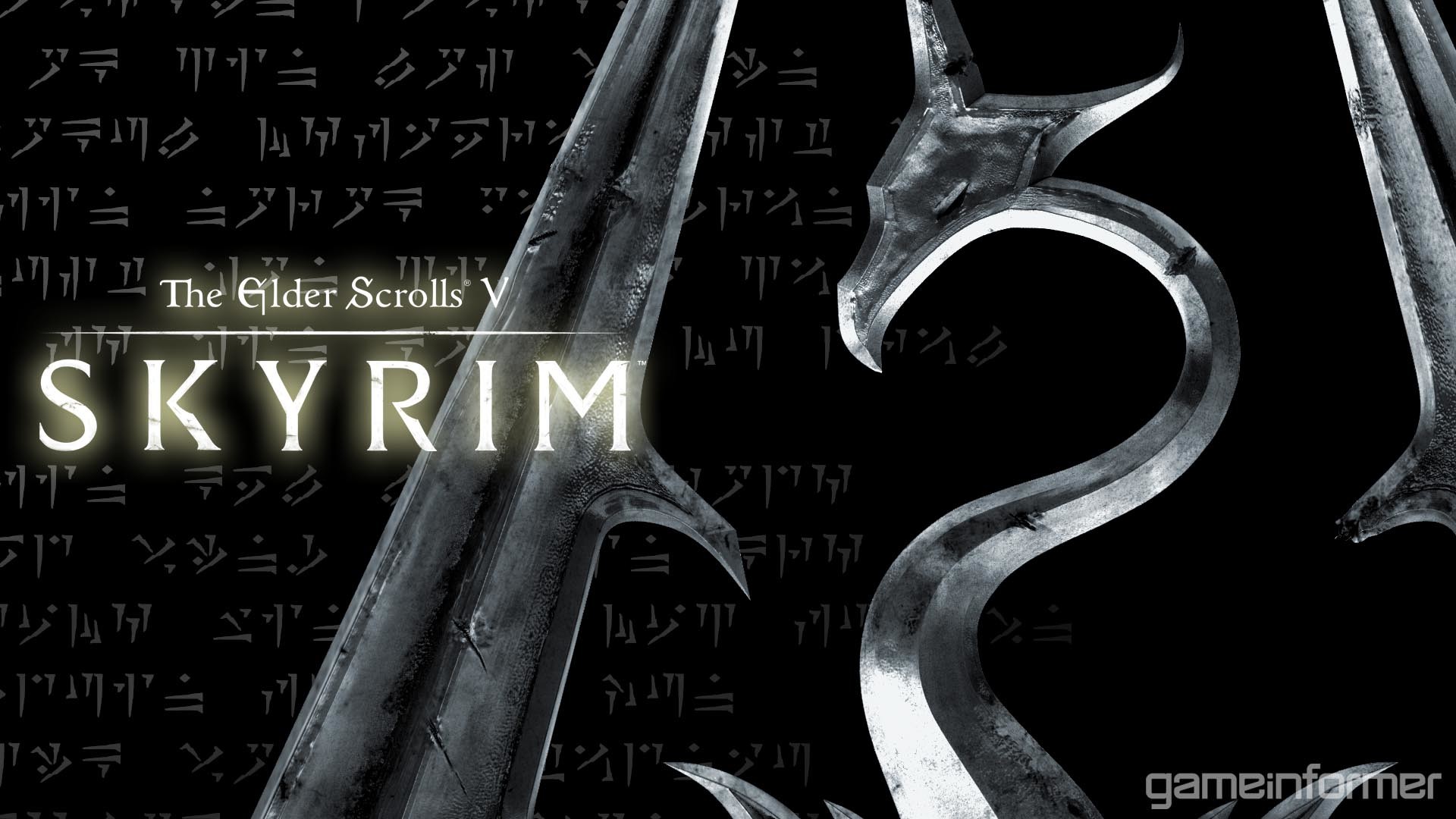 The Elder Scrolls V: Skyrim, Logo, Lingua dei draghi, Game Informer, sfondo desktop 1920x1080