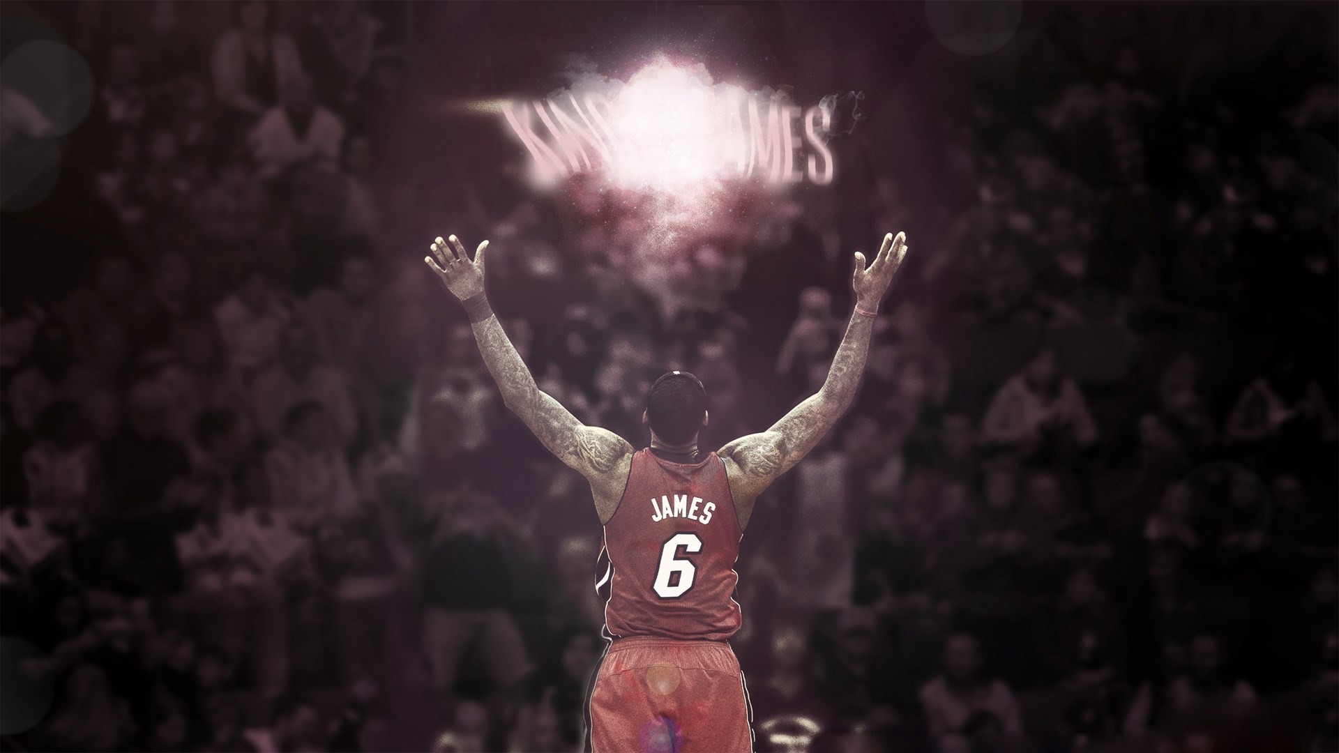 LeBron James, Miami Heat, Numero 6, Braccia alzate, 1920x1080, sfondo per PC