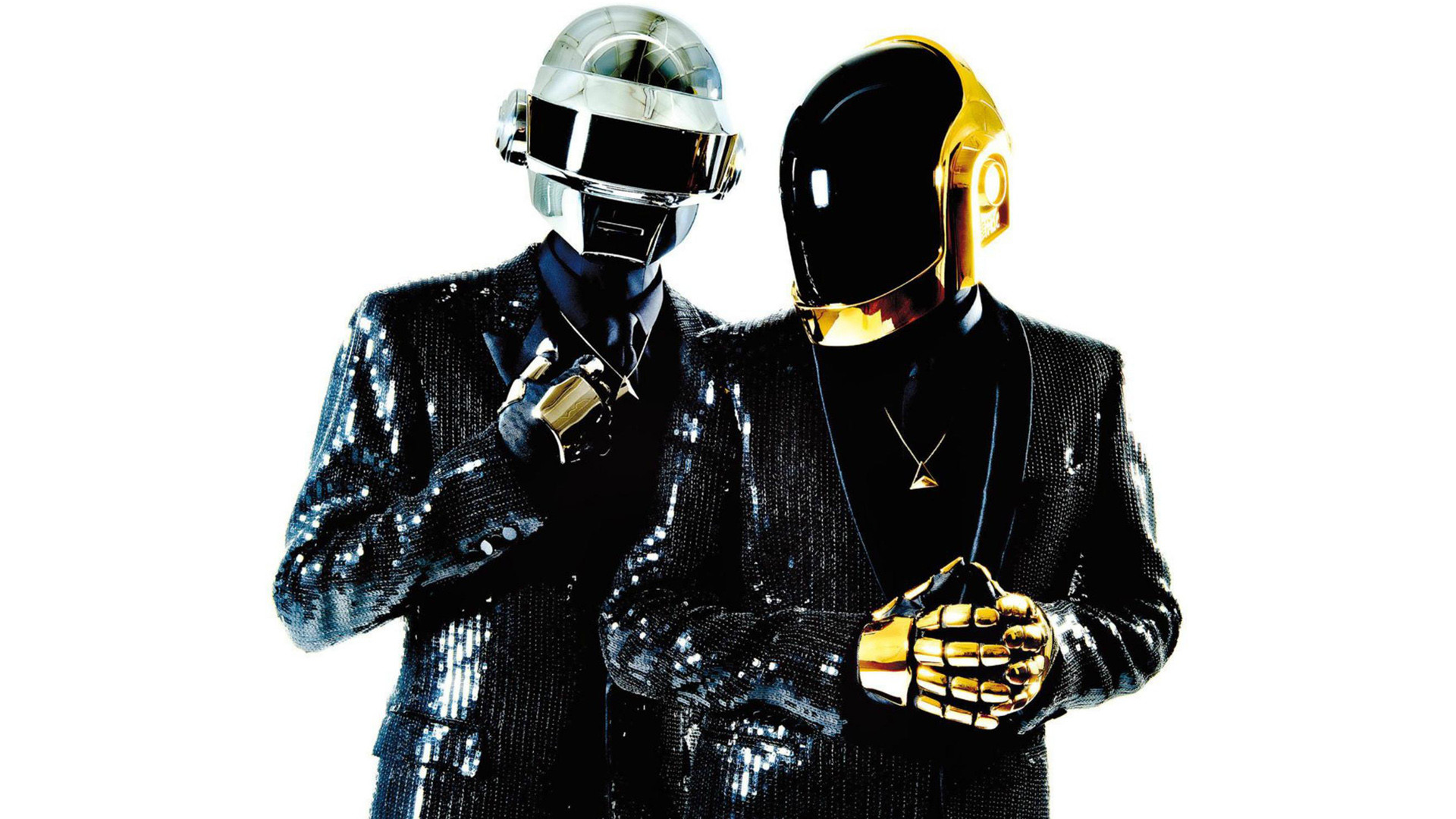 Daft Punk, Thomas Bangalter, Guy-Manuel de Homem-Christo, Sfondo bianco, wallpaper desktop Full HD