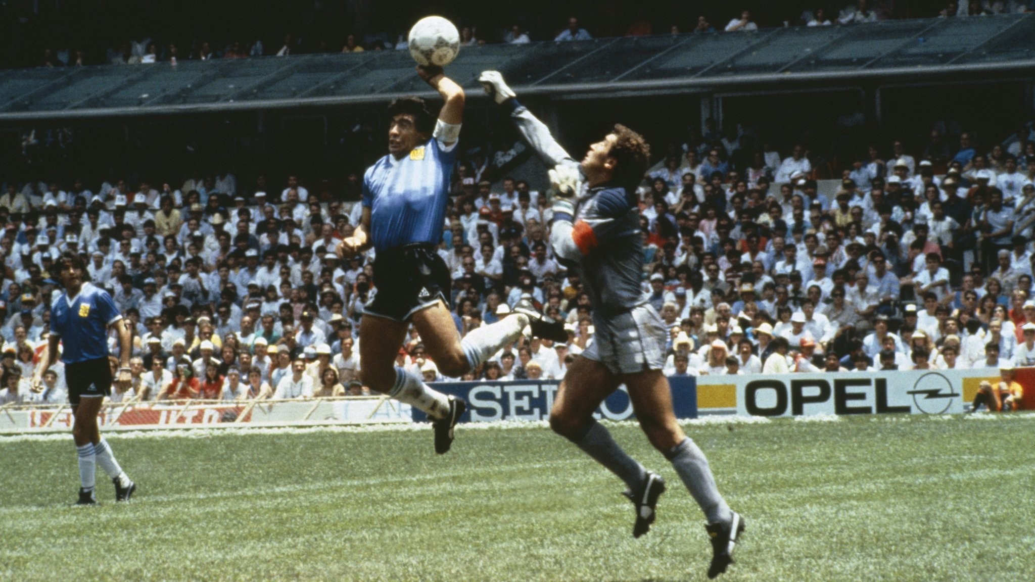 Diego Armando Maradona, Mano de Dios, Peter Shilton, Mondiali 1986, Stadio Azteca, immagine di sfondo