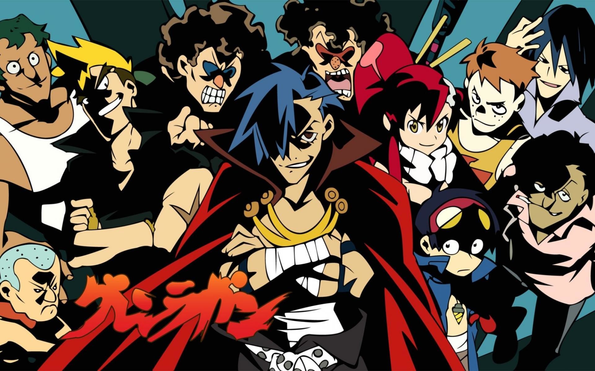 Kamina, Simon, Yoko Littner, Gurren Lagann, Brigata Dai-Gurren, 16:10 Full HD, sfondo widescreen