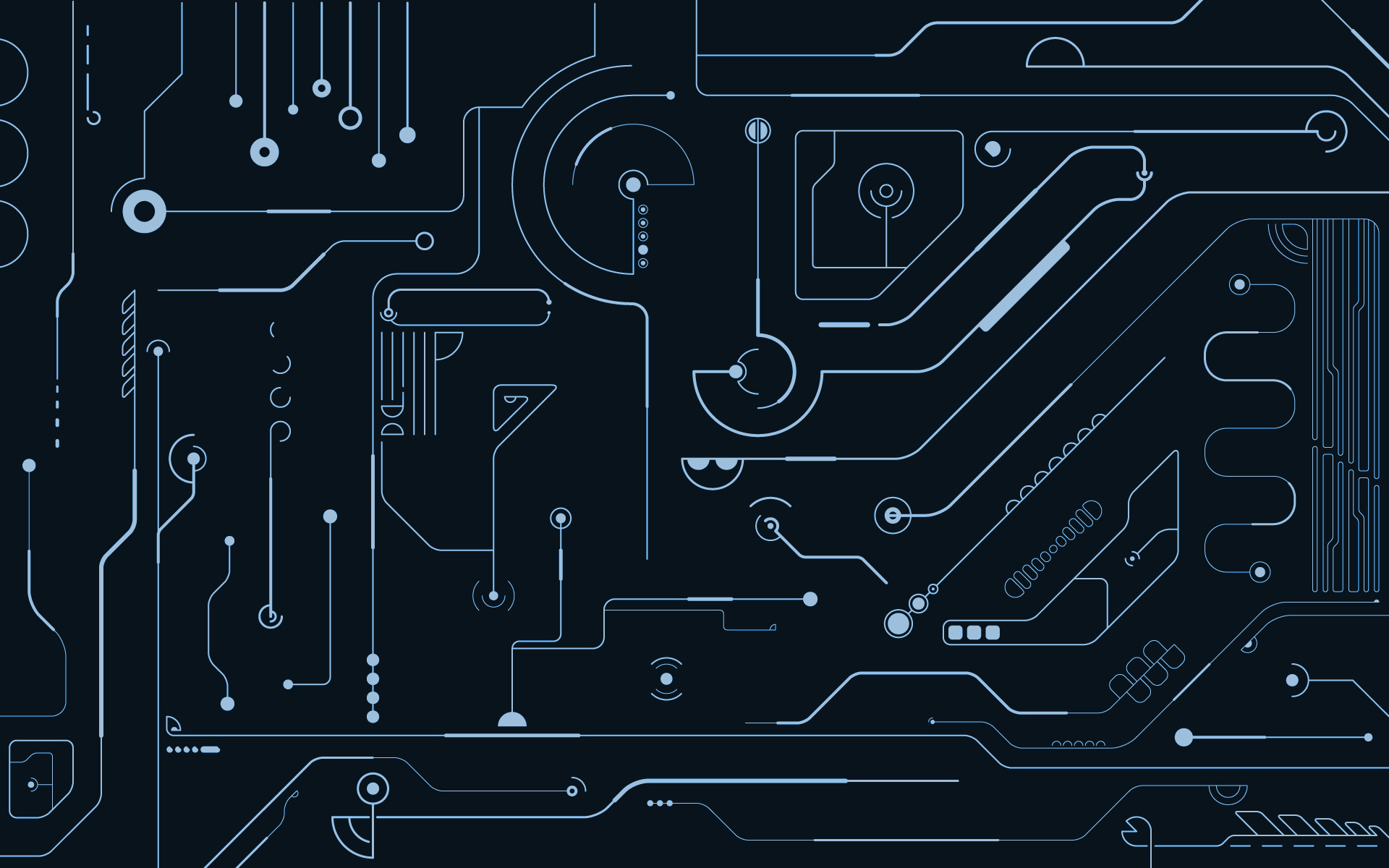 Circuito stampato, Linee tecnologiche, Blu scuro, Full HD, sfondo per PC