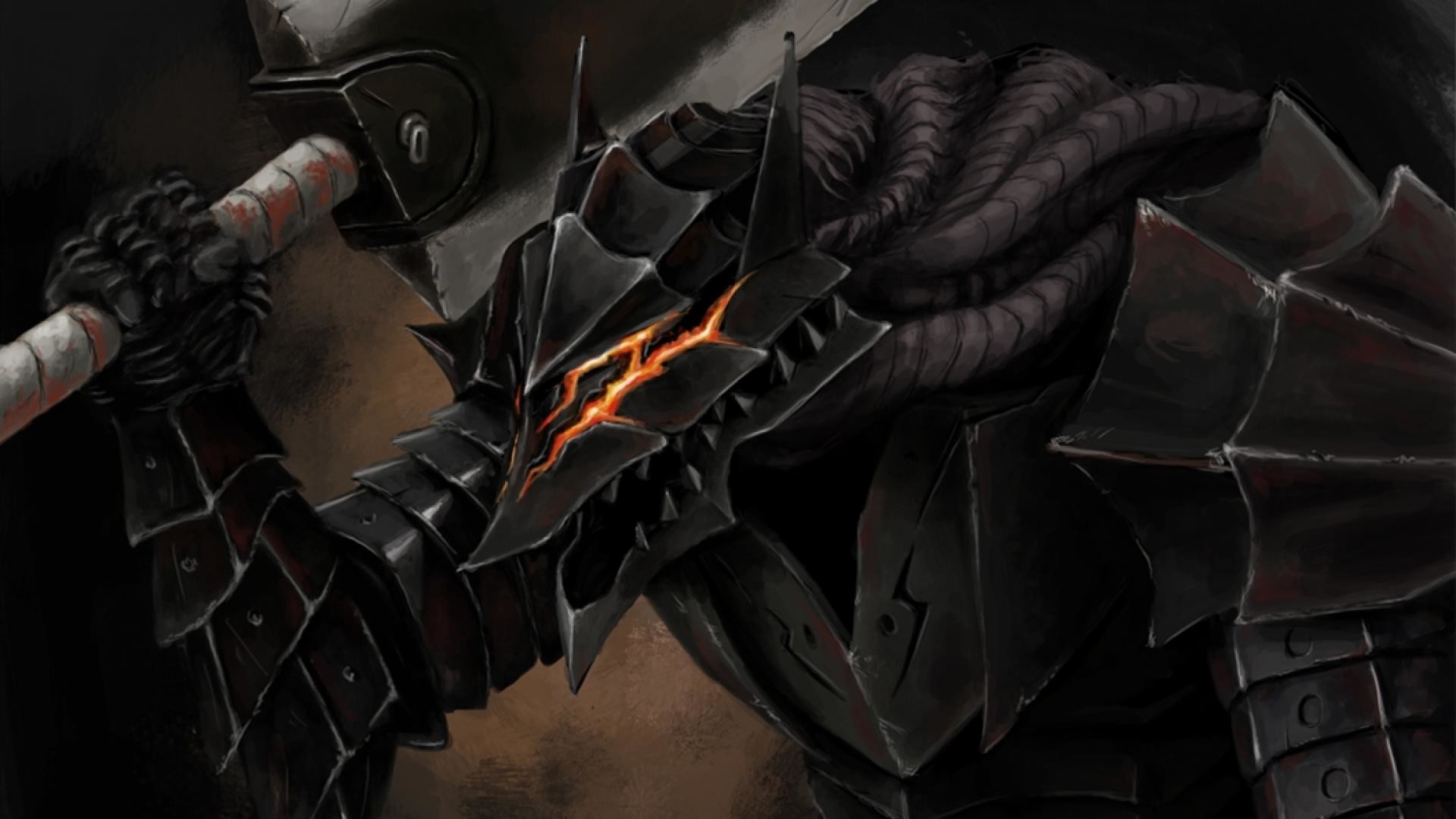 Gatsu, Armatura del Berserker, Berserk, Elmo, Scuro, 1920x1080, immagine di sfondo