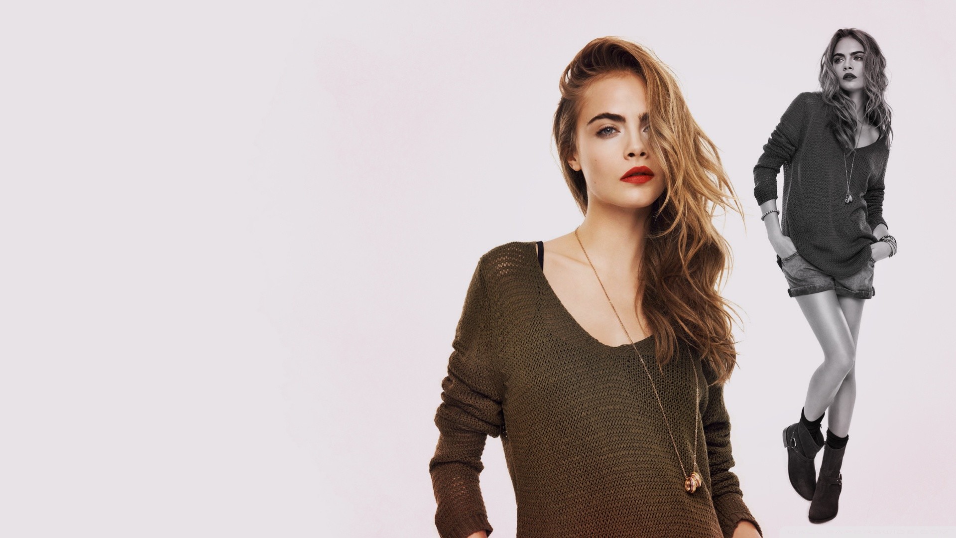 Cara Delevingne, Maglione, Collage, Moda, Full HD 1080p, sfondo desktop