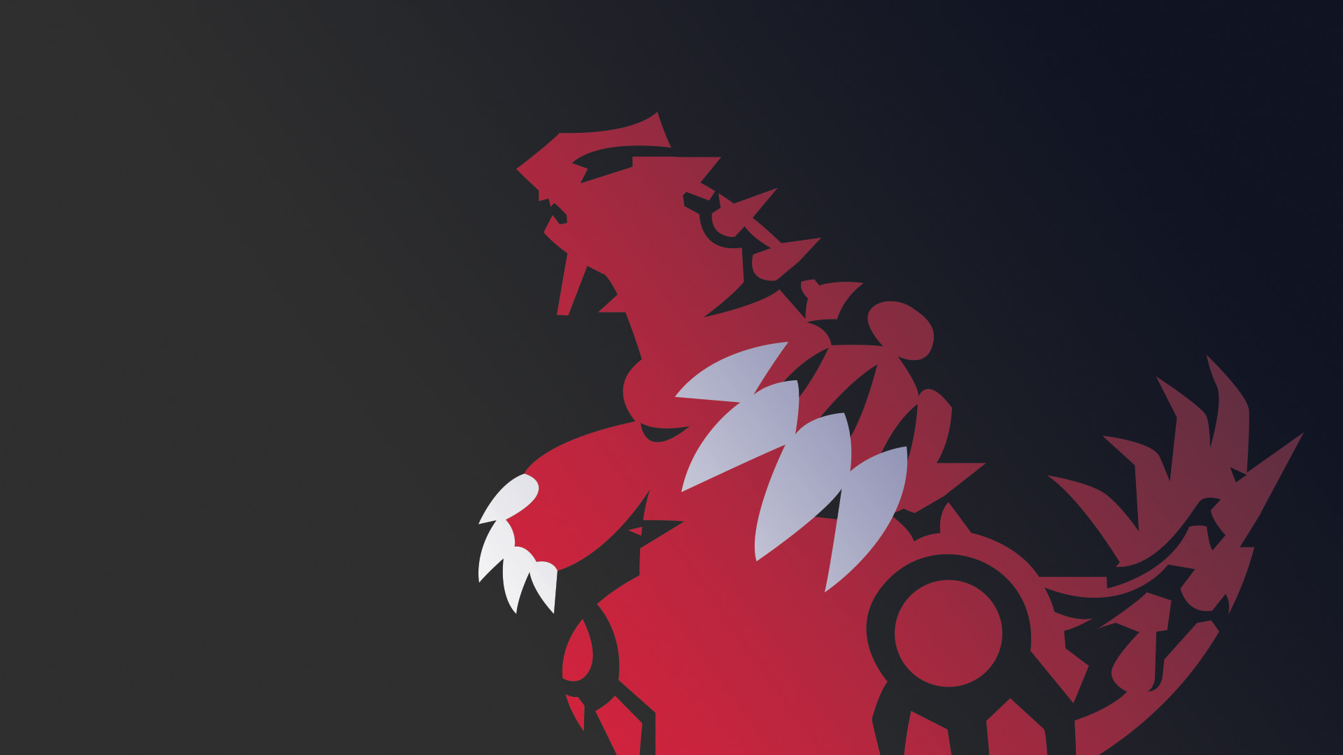 Groudon, Pokémon, Minimalismo, Sfondo grigio, Full HD, wallpaper per portatile