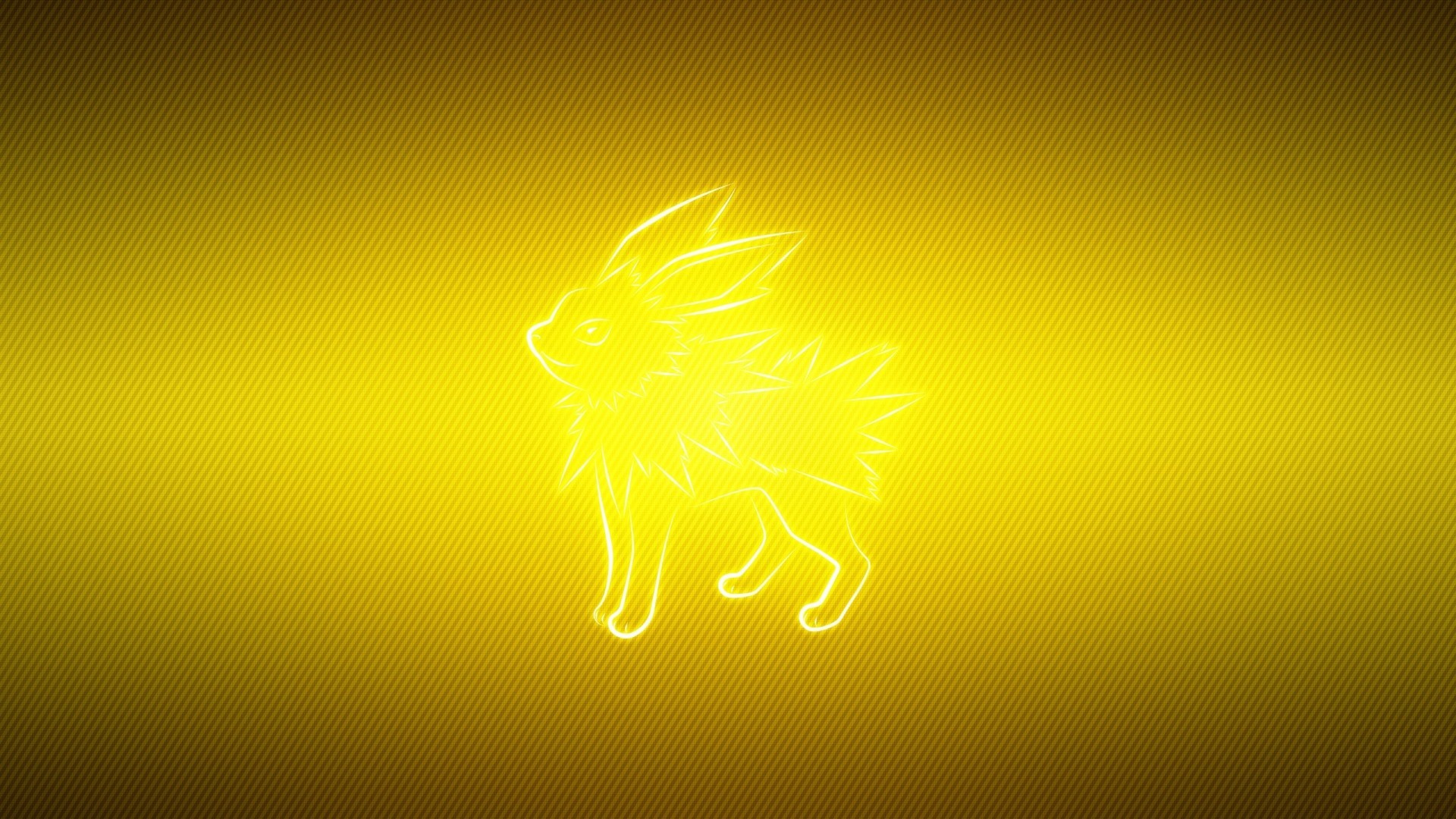 Jolteon, Pokémon, Sfondo giallo, Minimalismo, Full HD, wallpaper per portatile