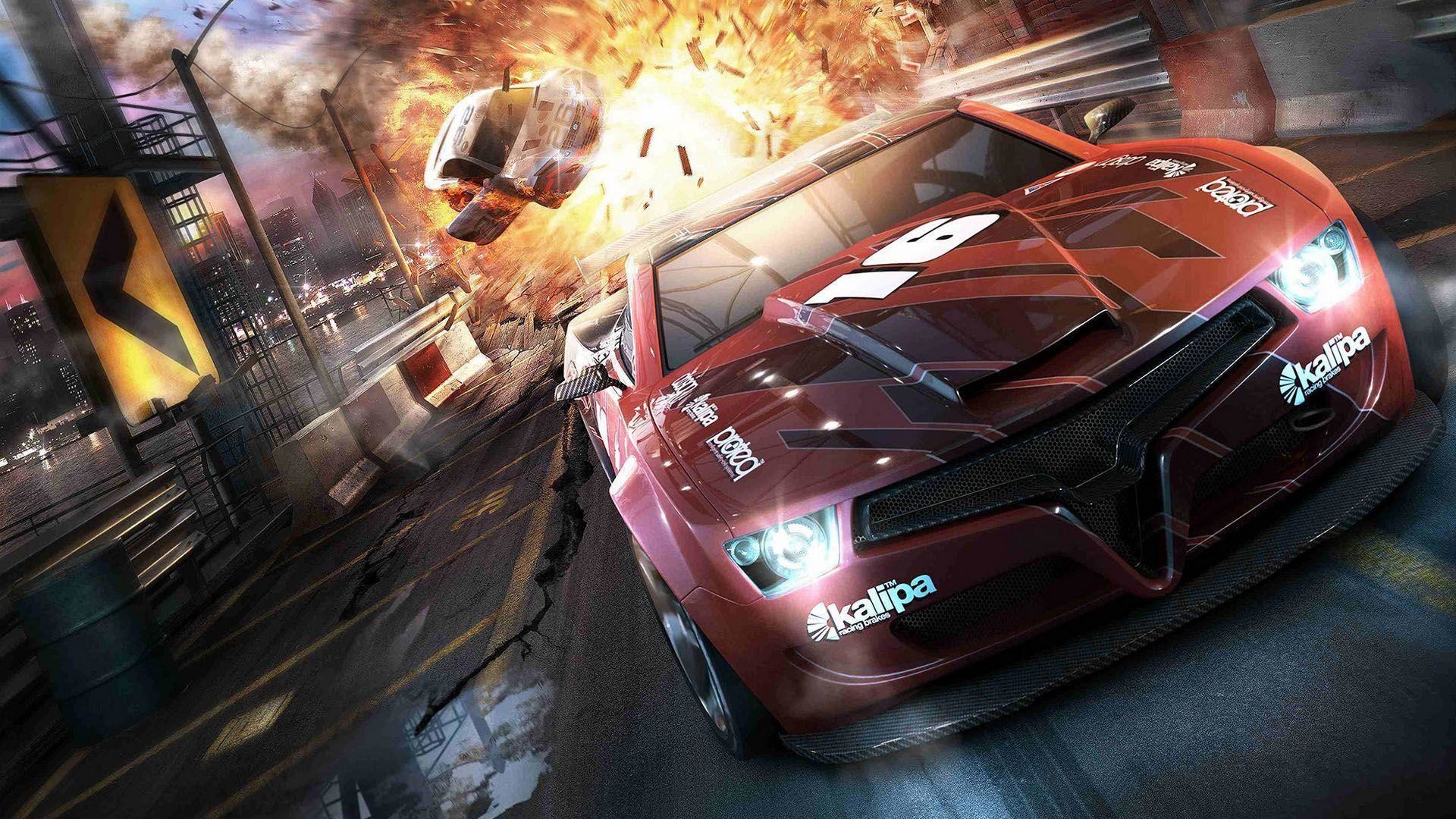 Split/Second, Auto da corsa, Esplosione, Elicottero, Città, Full HD, sfondo per PC