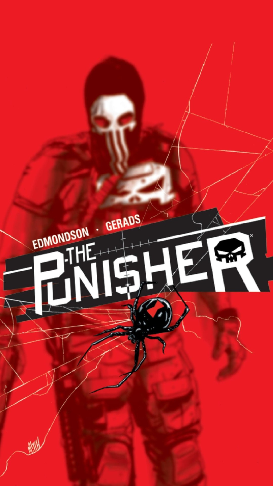Frank Castle, The Punisher, Copertina fumetto, Marvel, Sfondo rosso, schermata di blocco smartphone