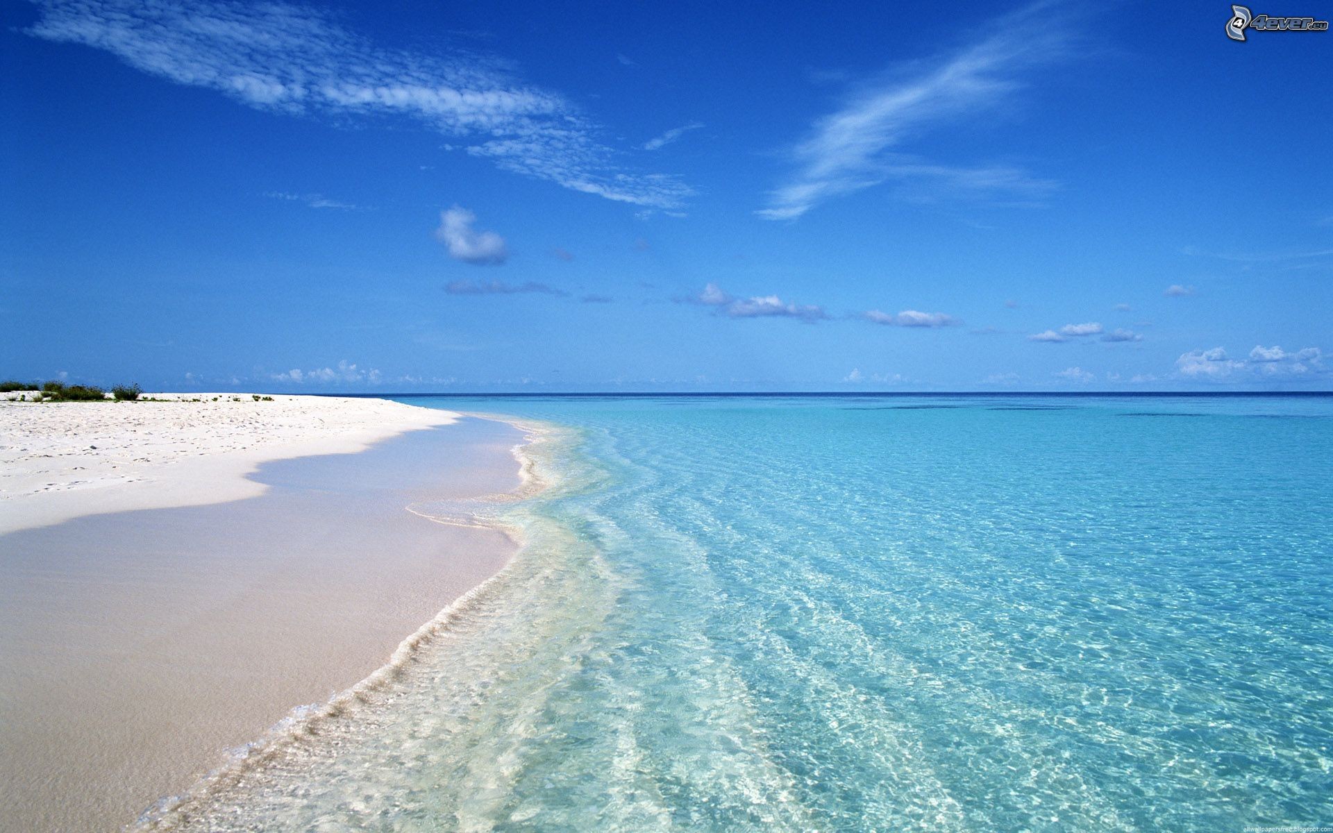 Spiaggia, Mare turchese, Sabbia bianca, Cielo azzurro, 16:10 Full HD, sfondo widescreen