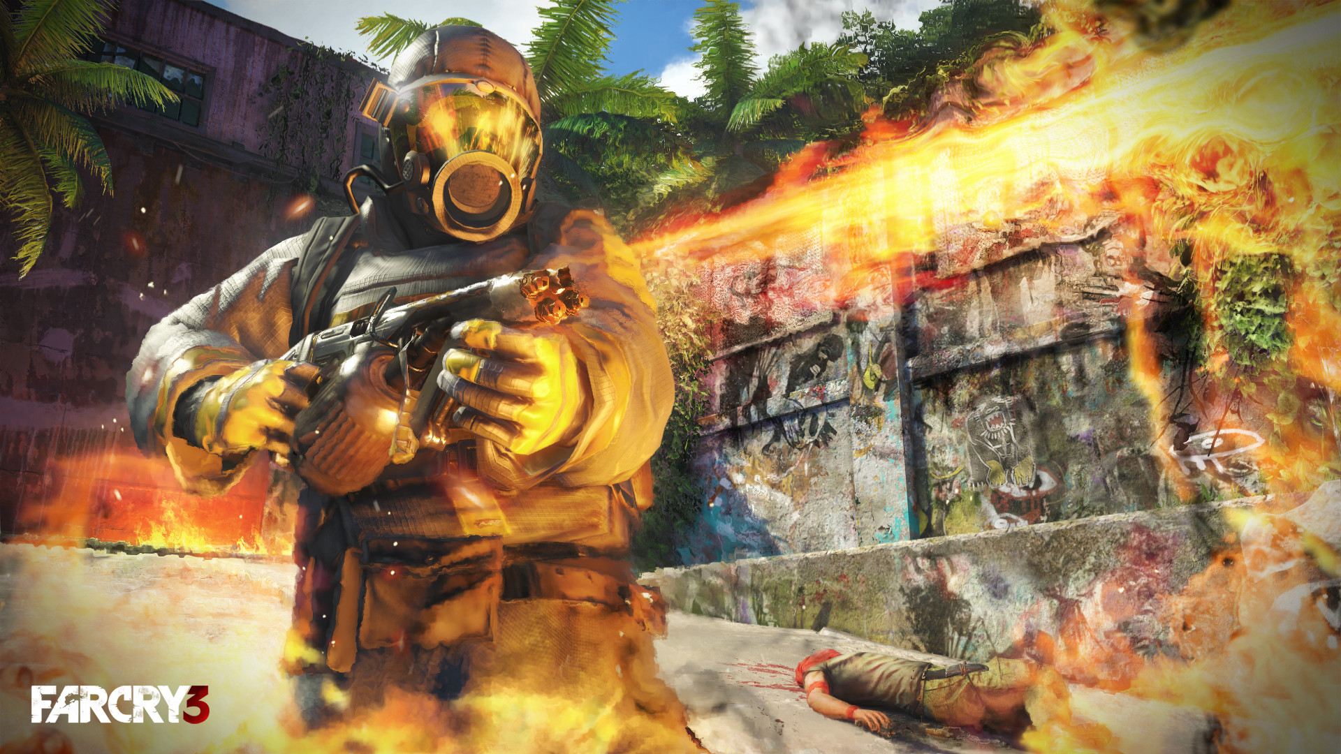 Far Cry 3, Lanciafiamme, Pirata, Fiamme, Full HD, wallpaper desktop
