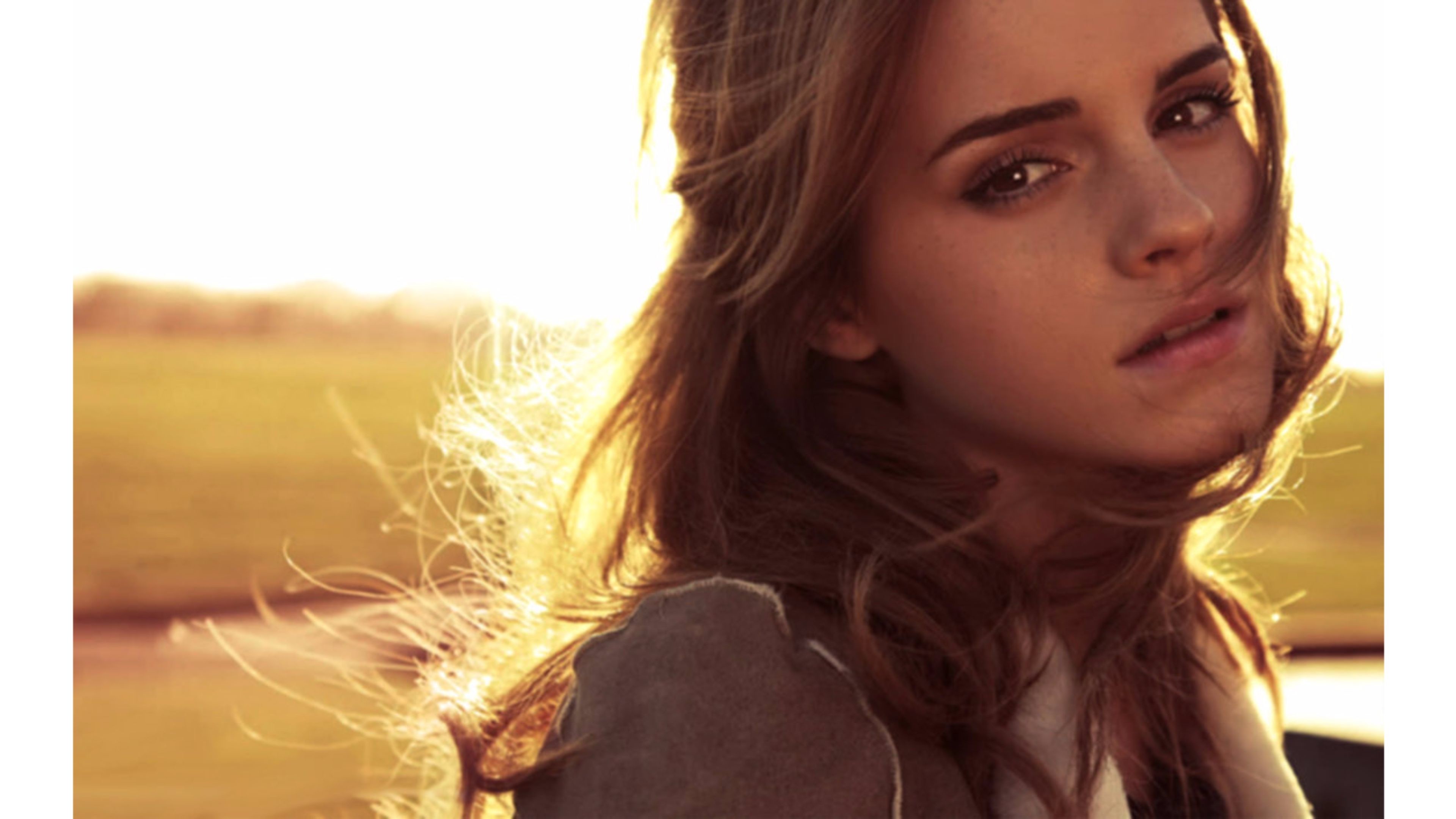 Emma Watson, Controluce, Tramonto, 4K, sfondo per PC