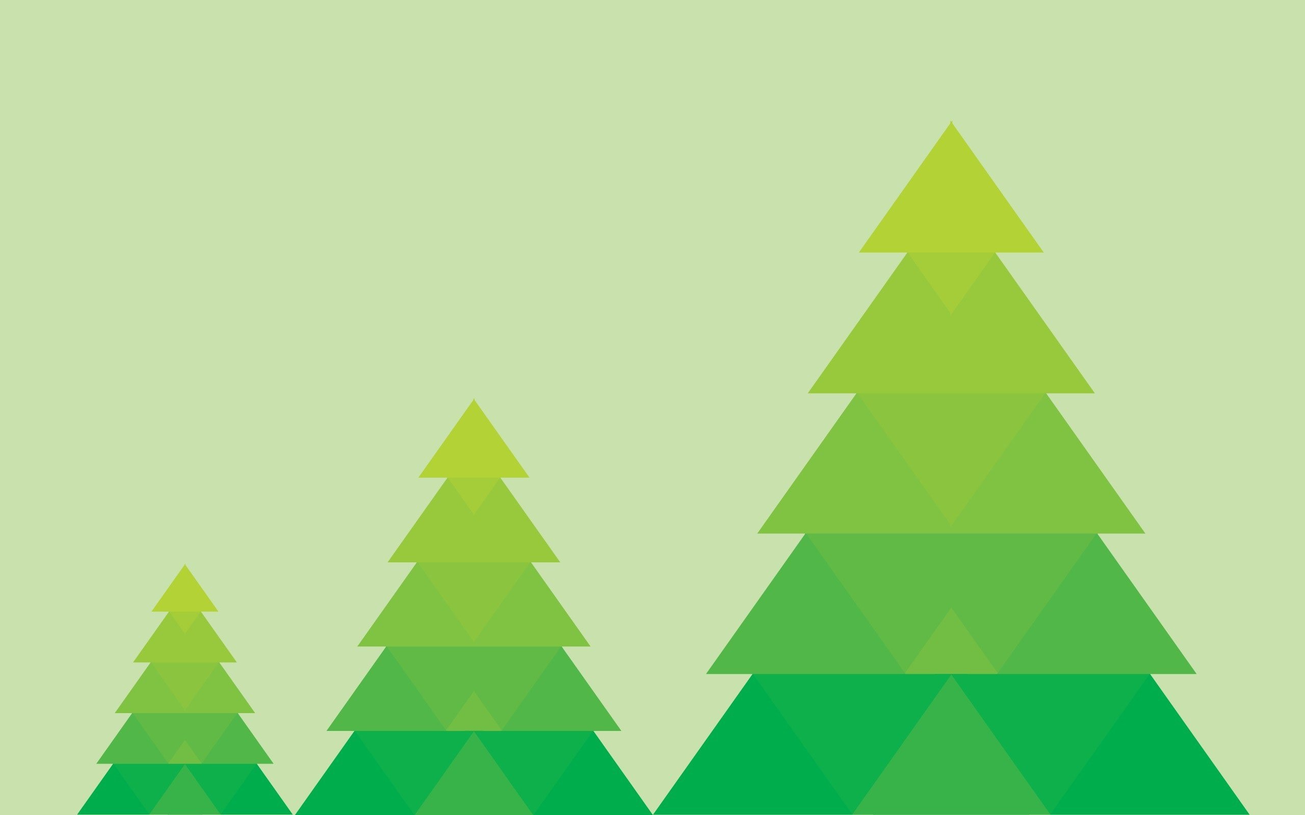 Minimalismo, Abeti, Verde, 2K, sfondo per PC e portatile