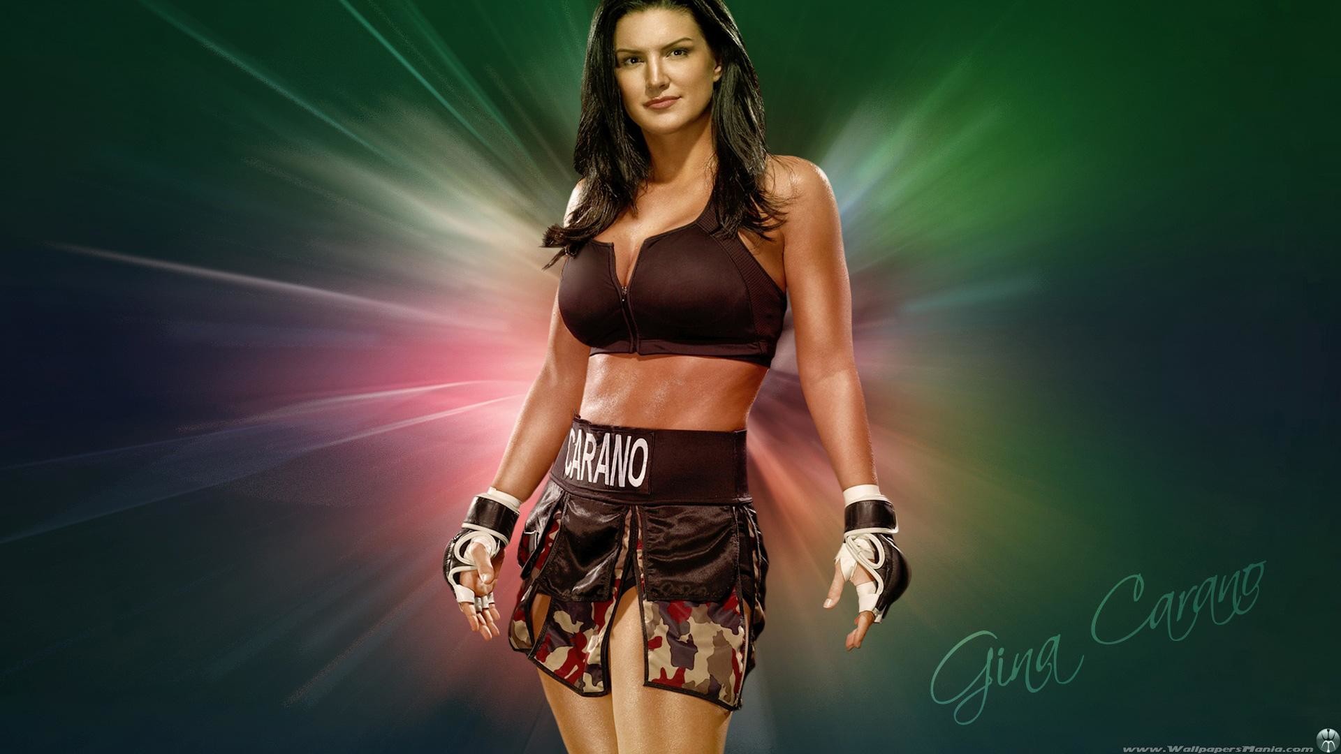 Gina Carano, Lottatrice, Guanti MMA, Luci, Full HD, sfondo per portatile