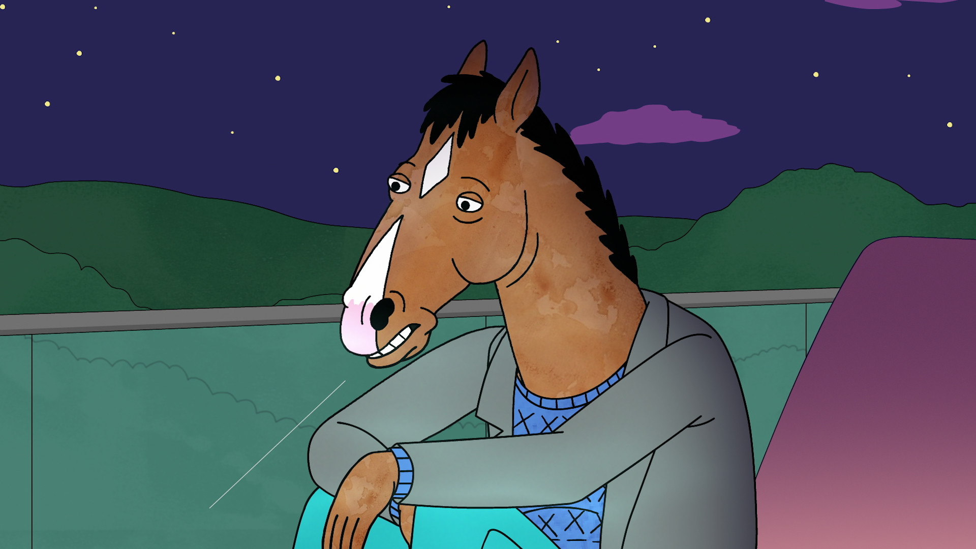 BoJack Horseman, Notte, Colline, 16:9 Full HD, sfondo widescreen