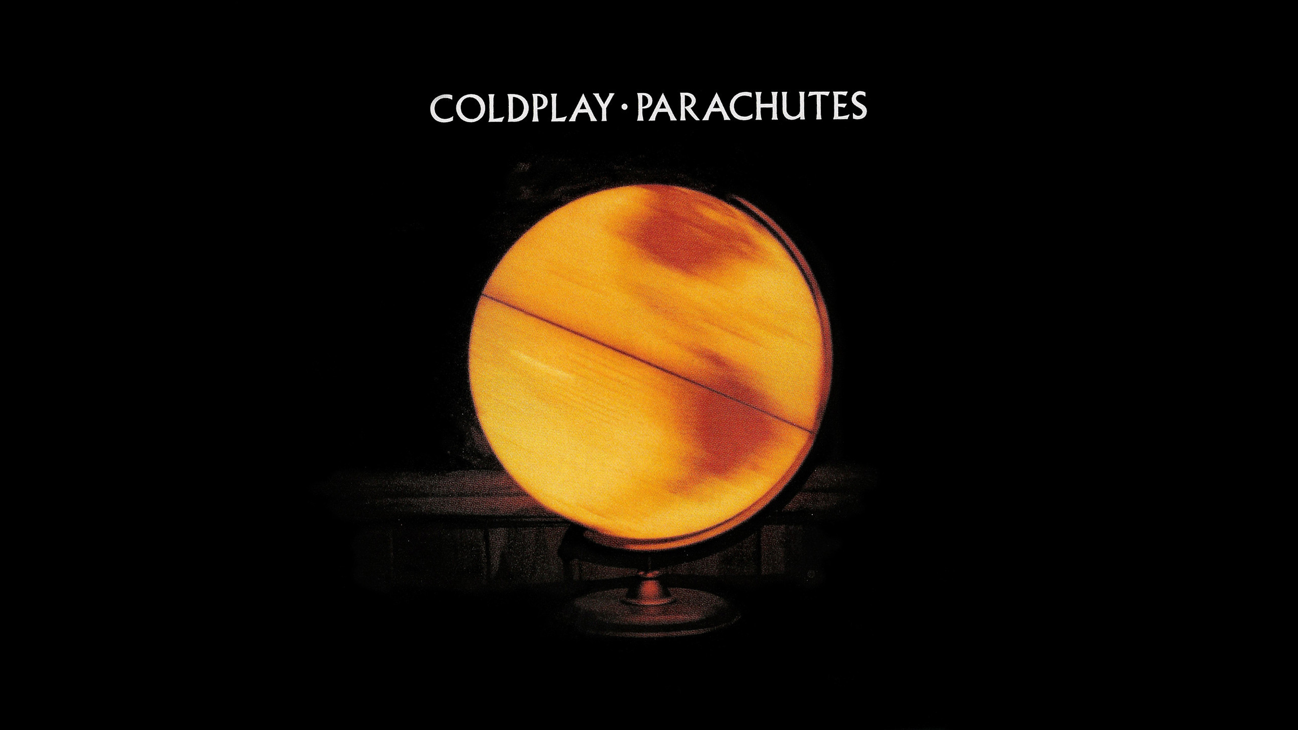 Parachutes, Coldplay, Mappamondo, Copertina album, Sfondo nero, 2K, wallpaper per computer