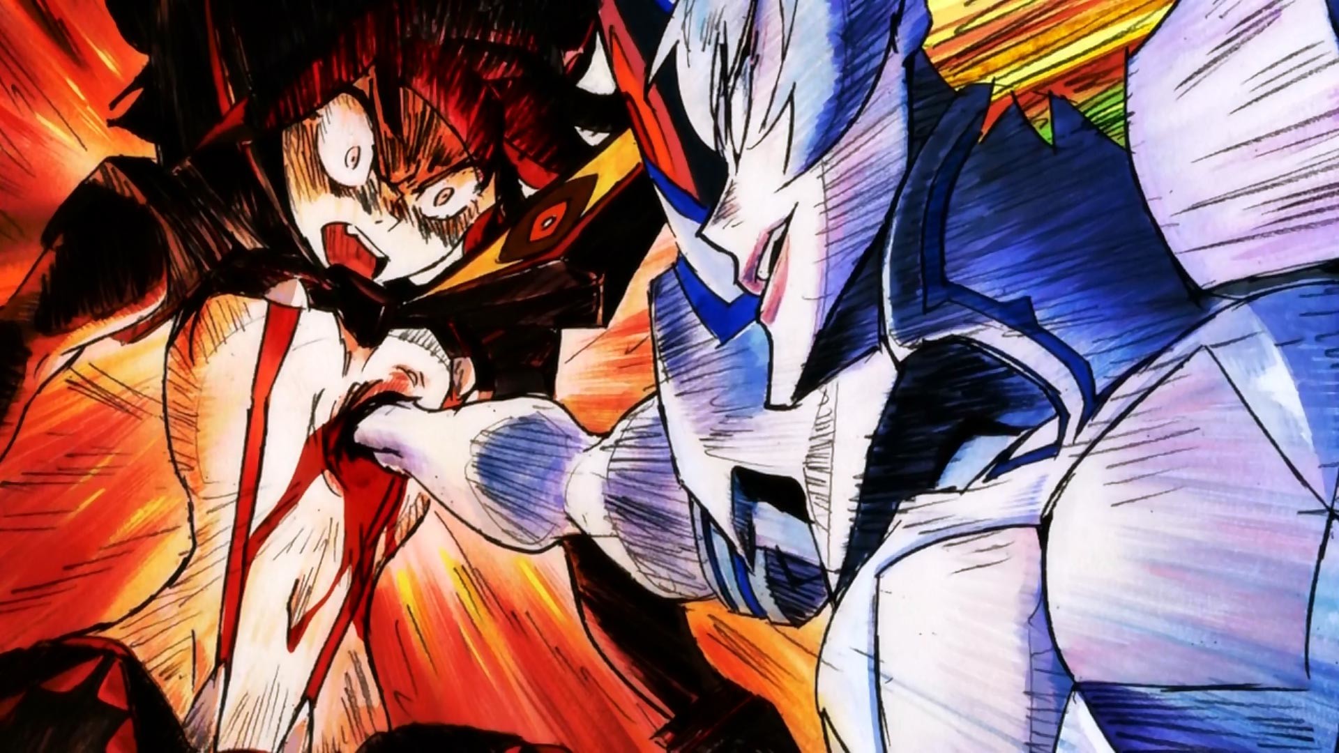 Ryuko Matoi, Satsuki Kiryuin, Kill la Kill, Combattimento, Full HD, sfondo Windows 11