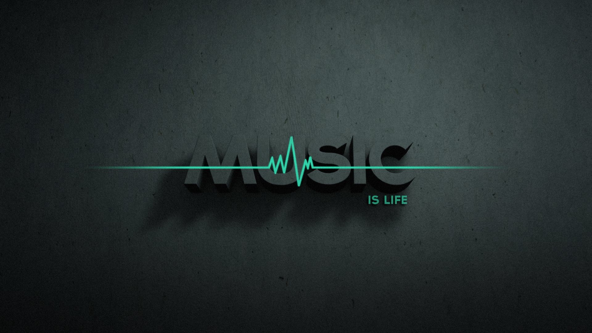 Music is Life, Battito cardiaco, Scritta, 16:9 Full HD, sfondo widescreen