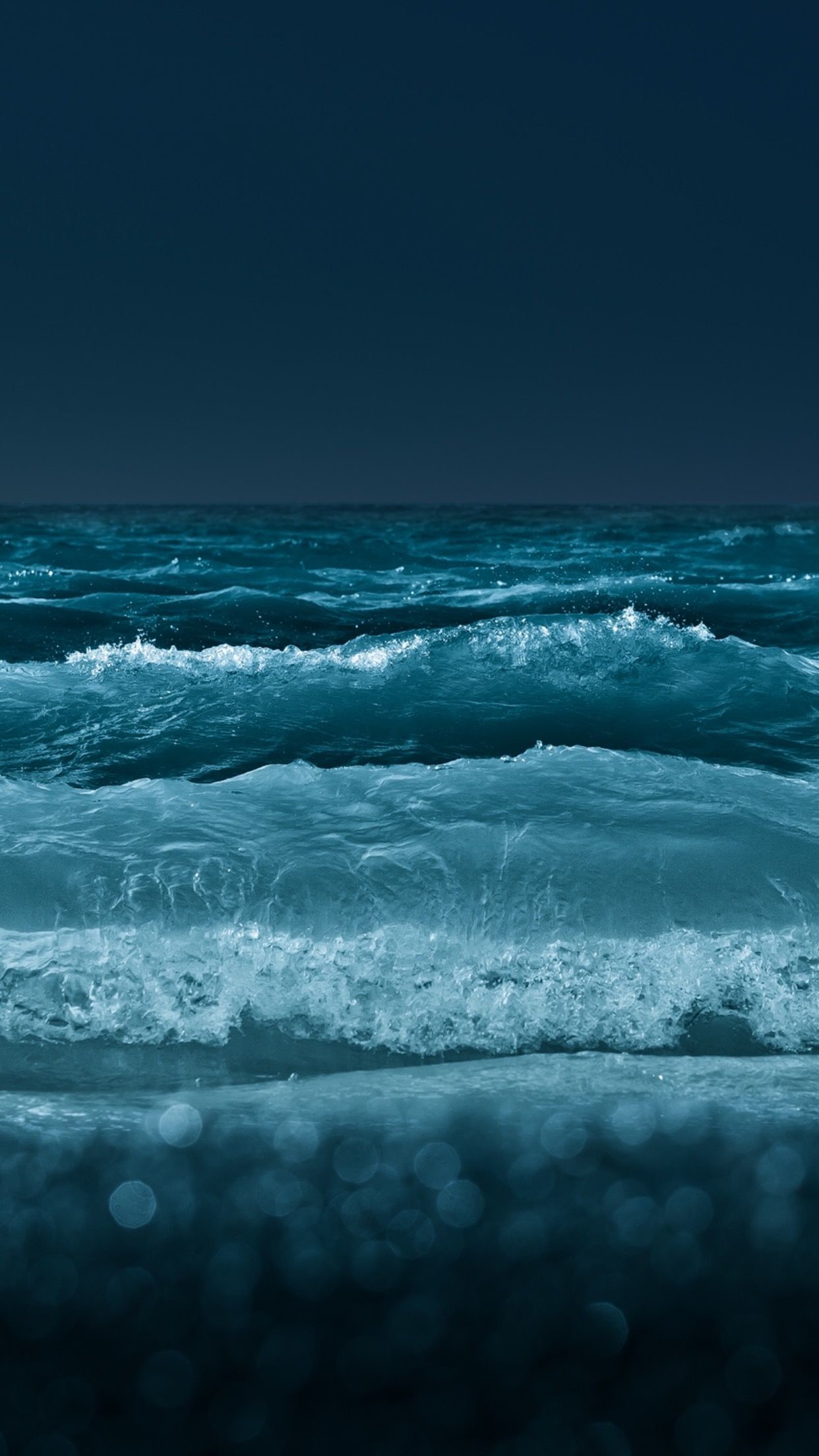 Onde, Mare, Notte, sfondo iPhone verticale