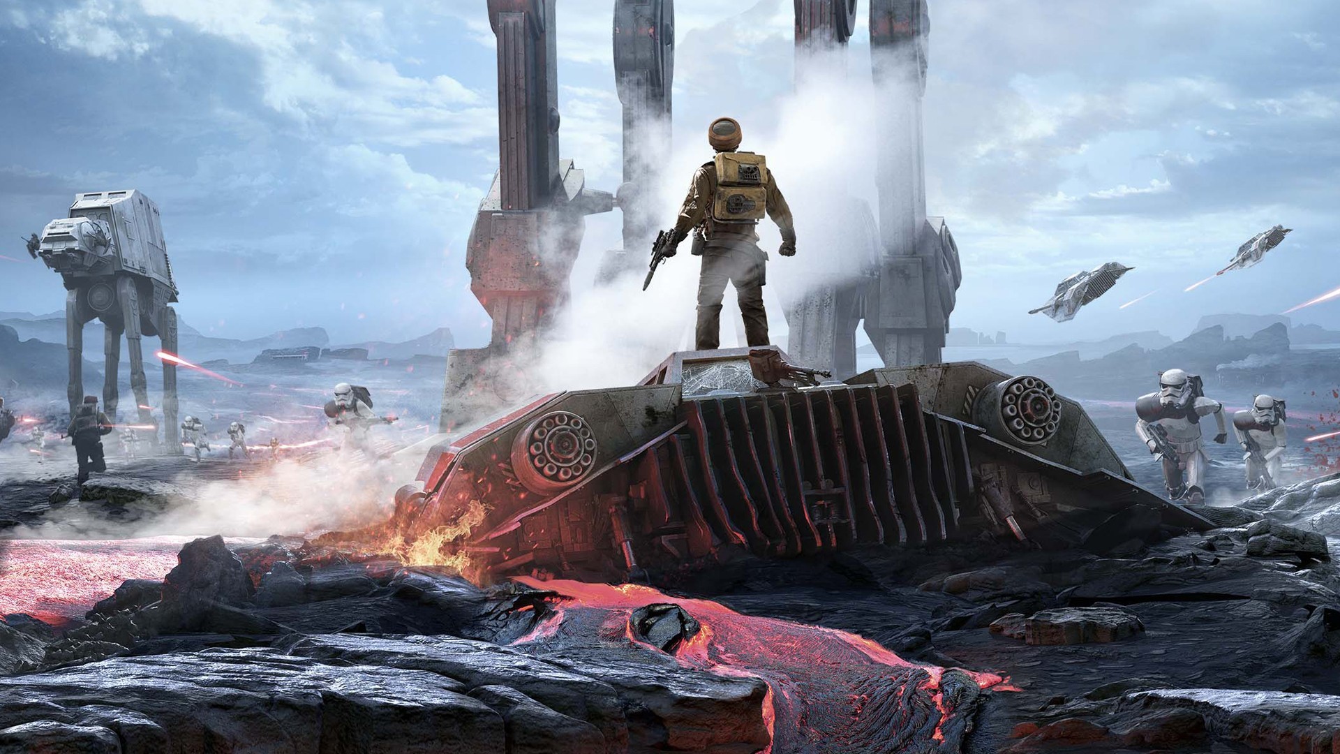 Star Wars Battlefront, Sullust, AT-AT, Ribelli, Full HD, sfondo Windows 11