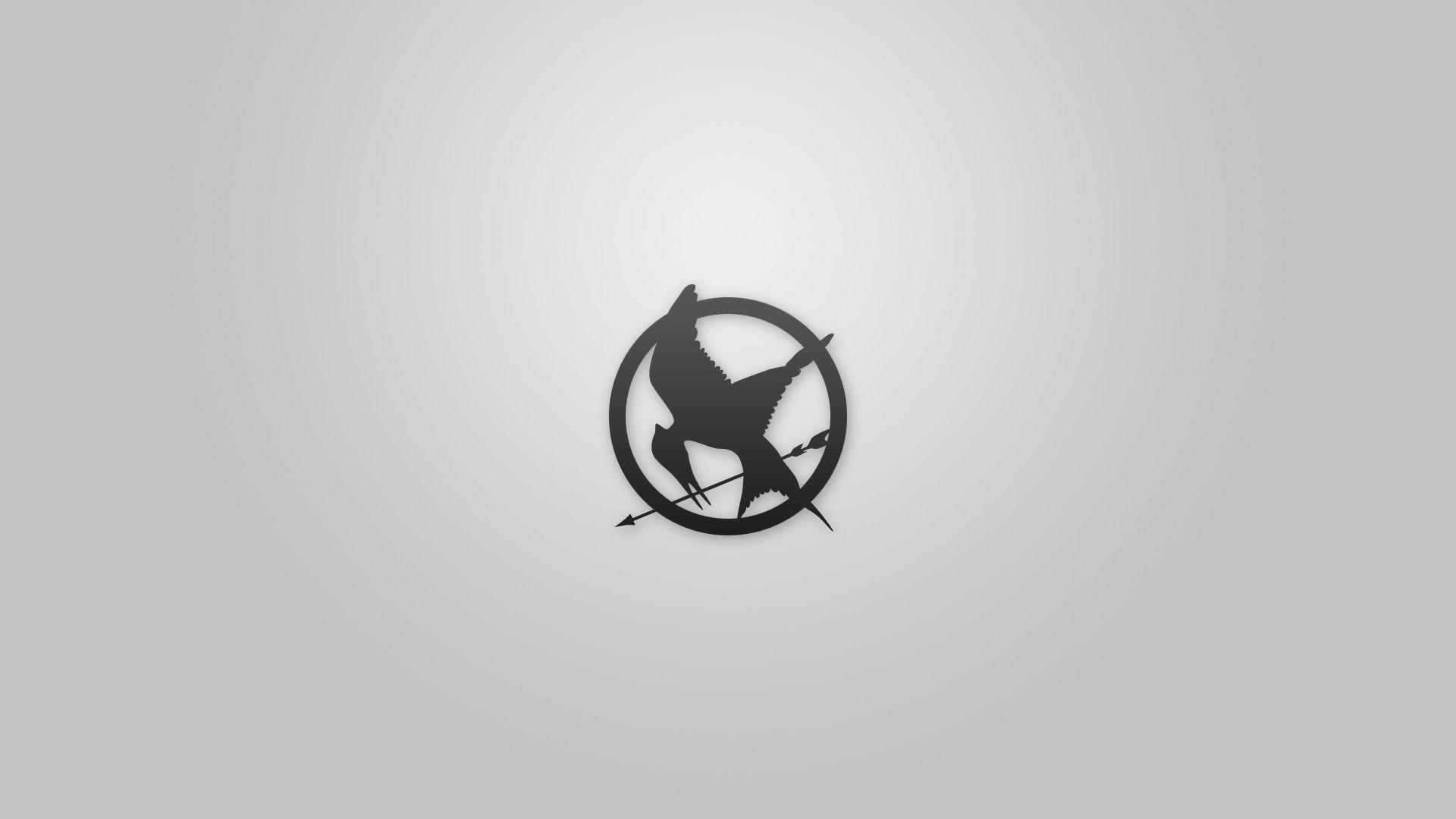Hunger Games, Ghiandaia imitatrice, Logo, Sfondo grigio, Full HD, wallpaper per PC
