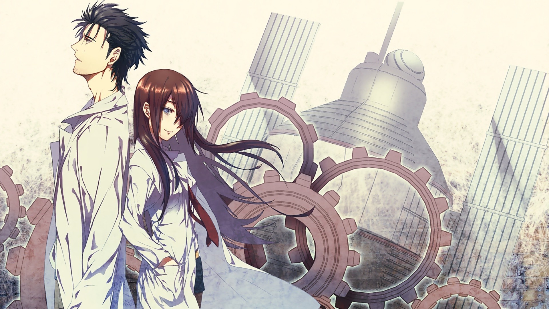 Rintaro Okabe, Kurisu Makise, Steins;Gate, Ingranaggi, 1920x1080, sfondo per PC