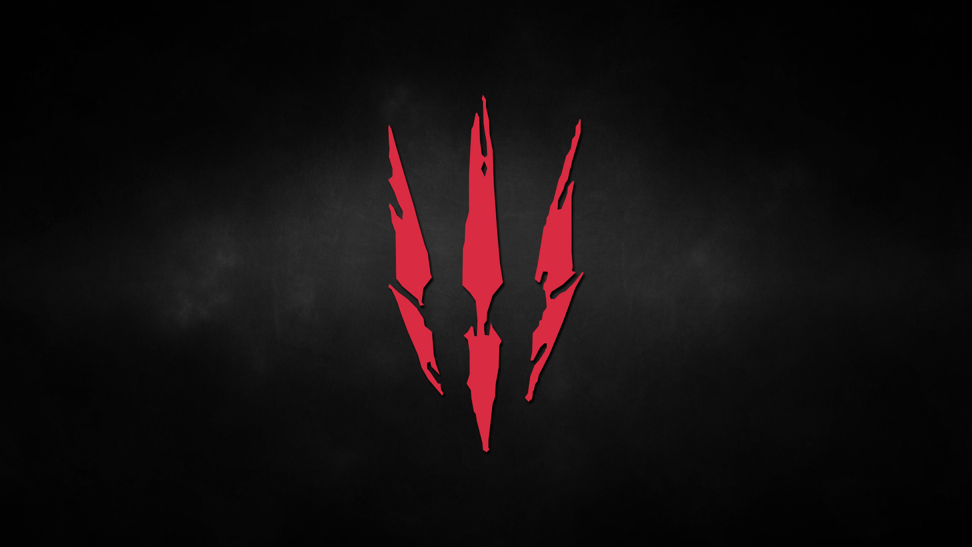 Logo The Witcher 3, Artigli, Rosso, Sfondo nero, 16:9 Full HD, wallpaper widescreen