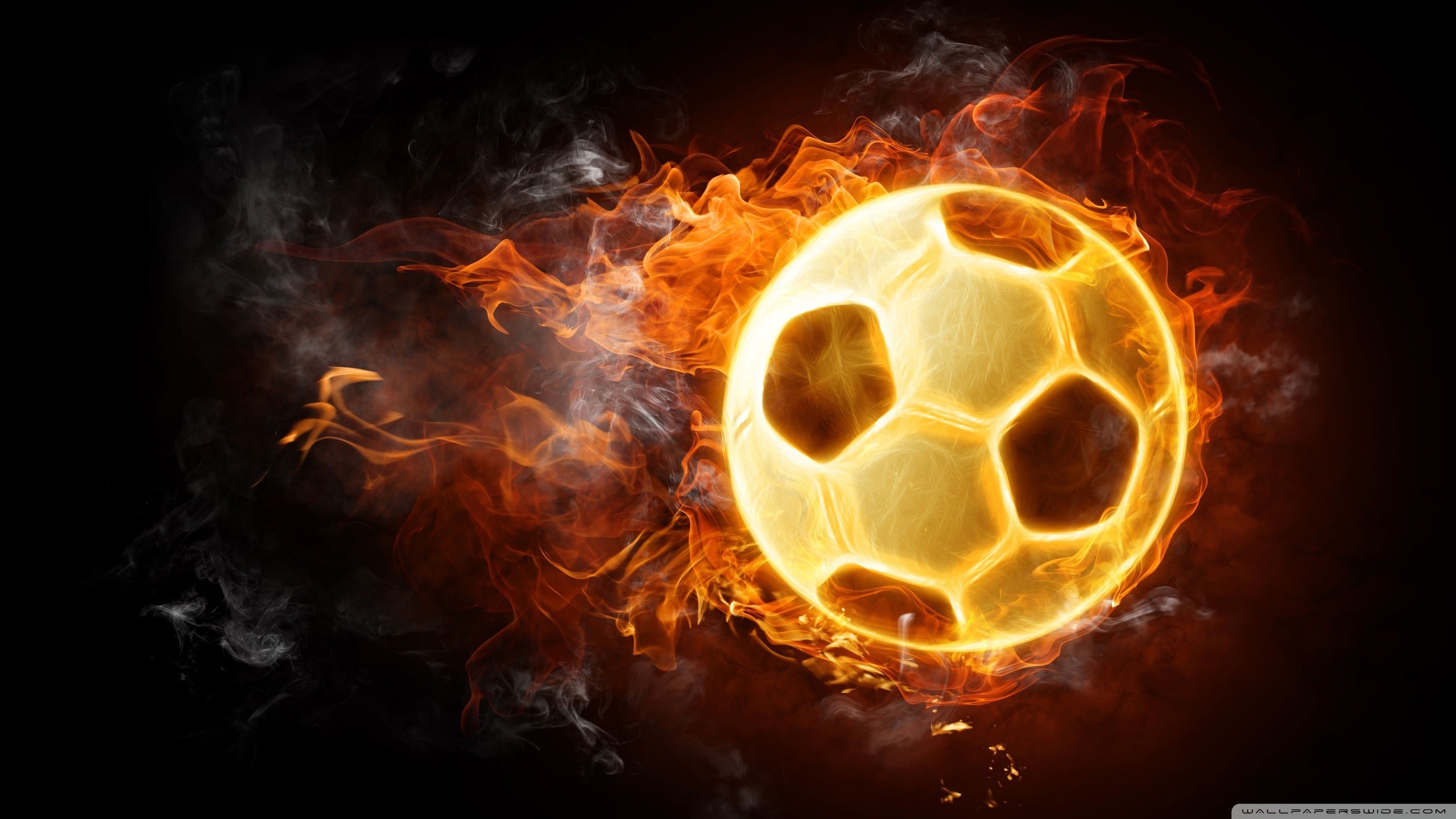 Pallone in fiamme, Fuoco, Sfondo nero, 2K, wallpaper per PC