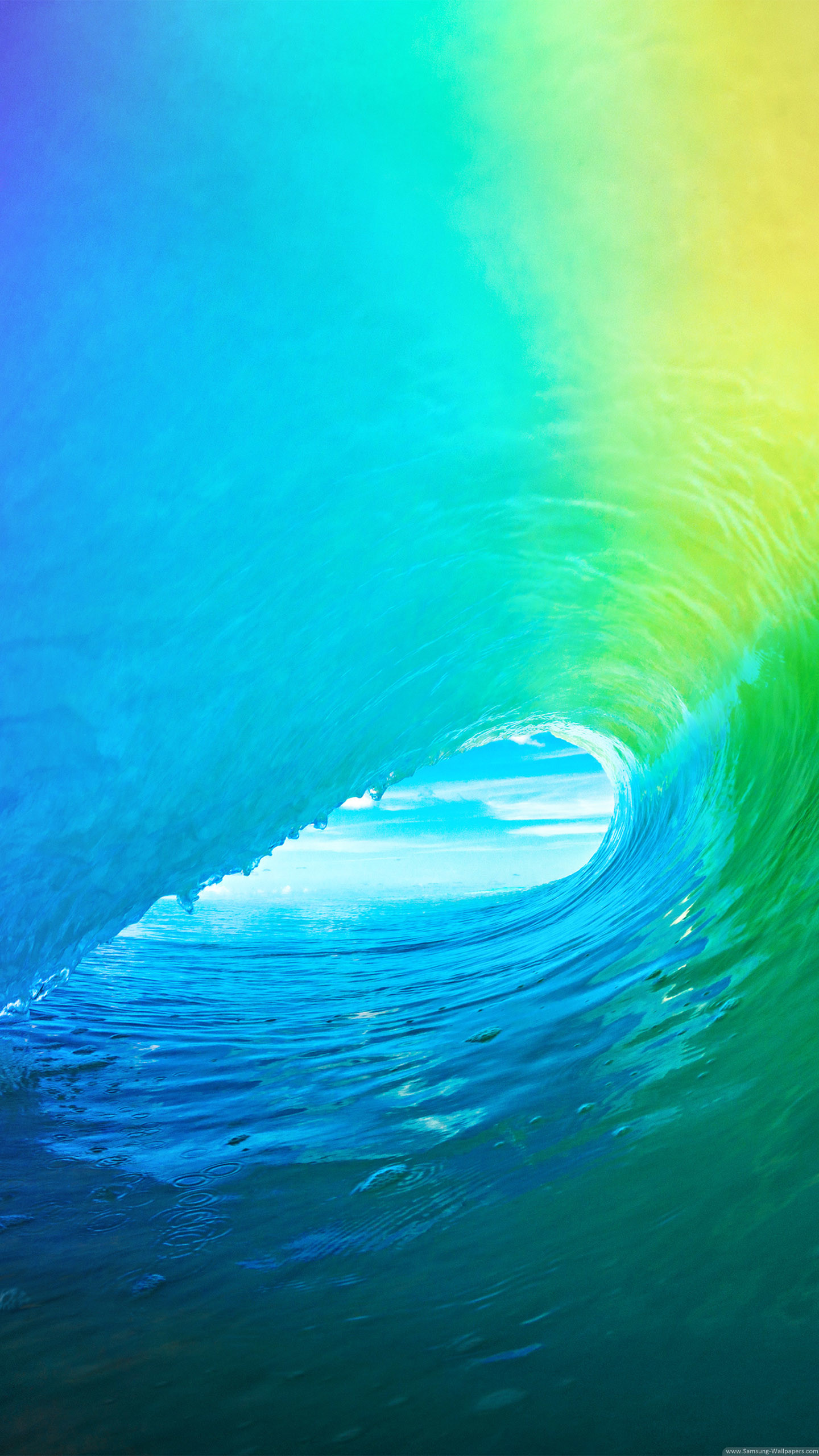 Onda, iOS 9, Verde blu, schermata Home Samsung S25