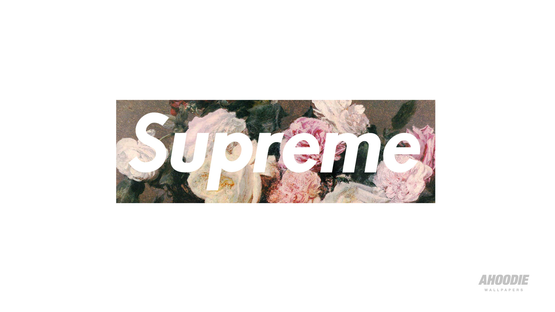 Logo Supreme, Rose, Sfondo bianco, Full HD, wallpaper per portatile