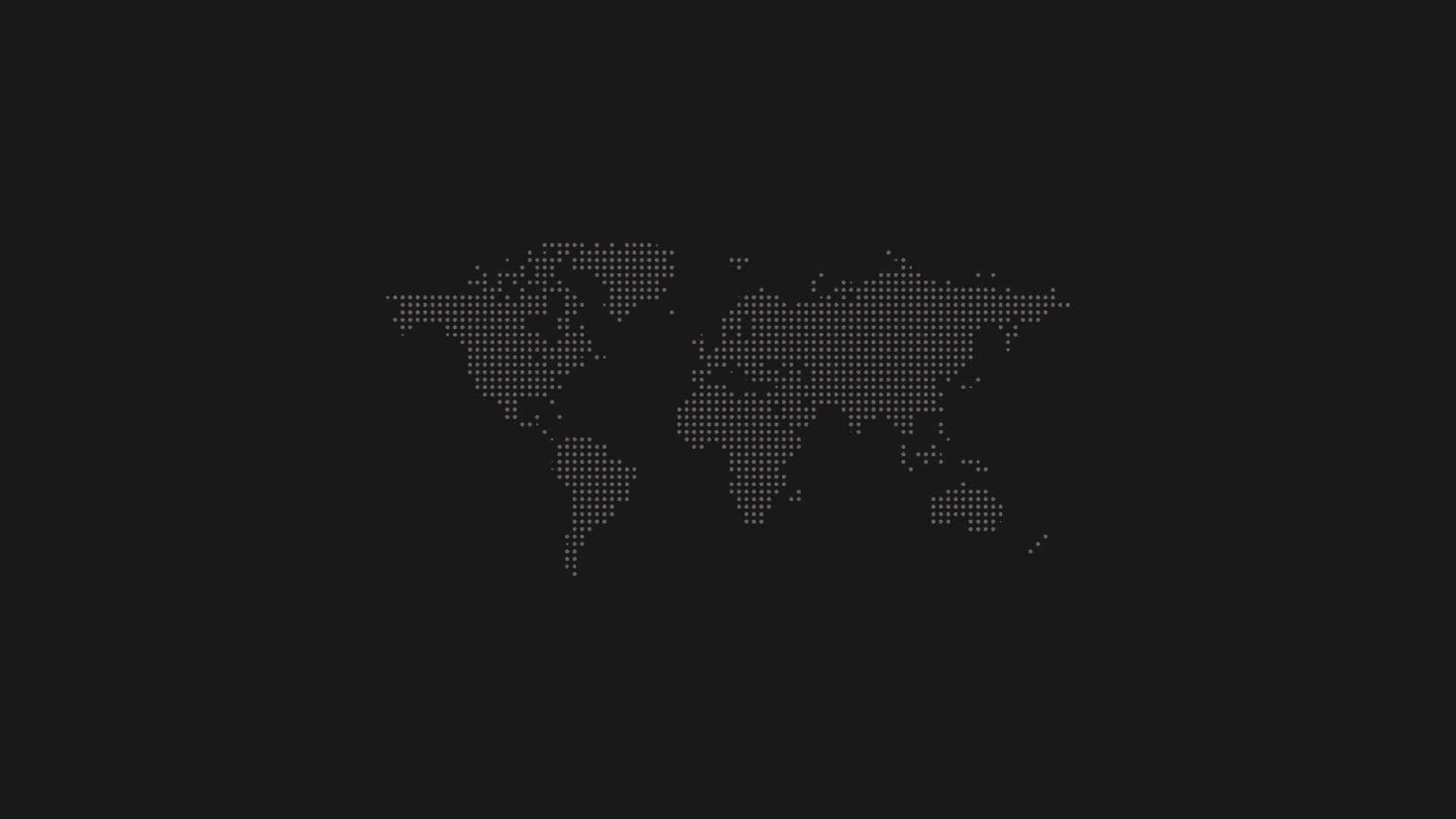 Mappa a punti, Mappa del mondo, Grigio scuro, Minimalista, 16:9 Full HD, wallpaper widescreen