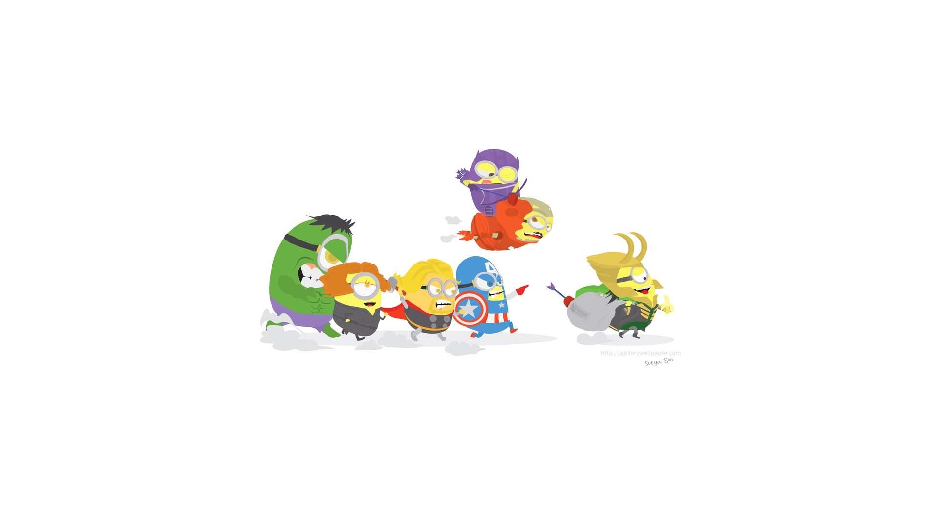 Minion, Avengers, Hulk, Thor, Loki, Parodia, sfondo per Android