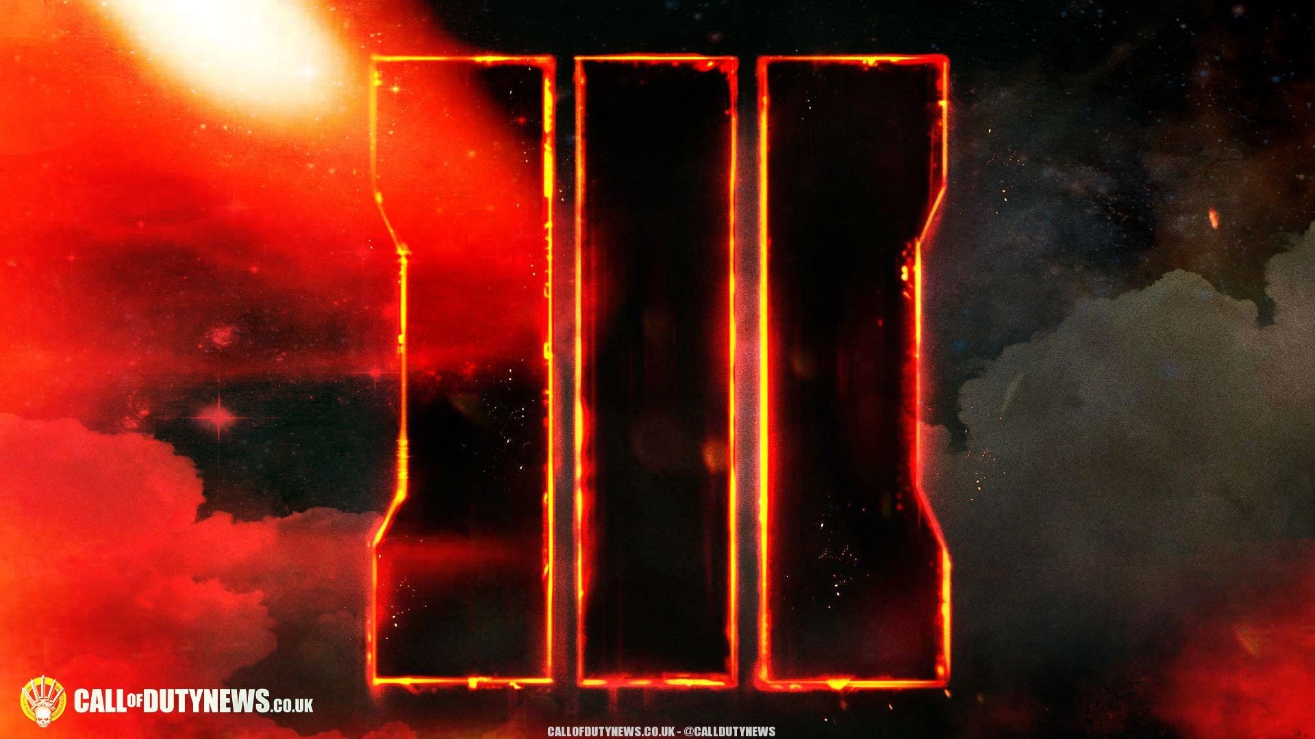 Call of Duty: Black Ops III, Logo III, Rosso, Fuoco, Full HD 1080p, sfondo desktop