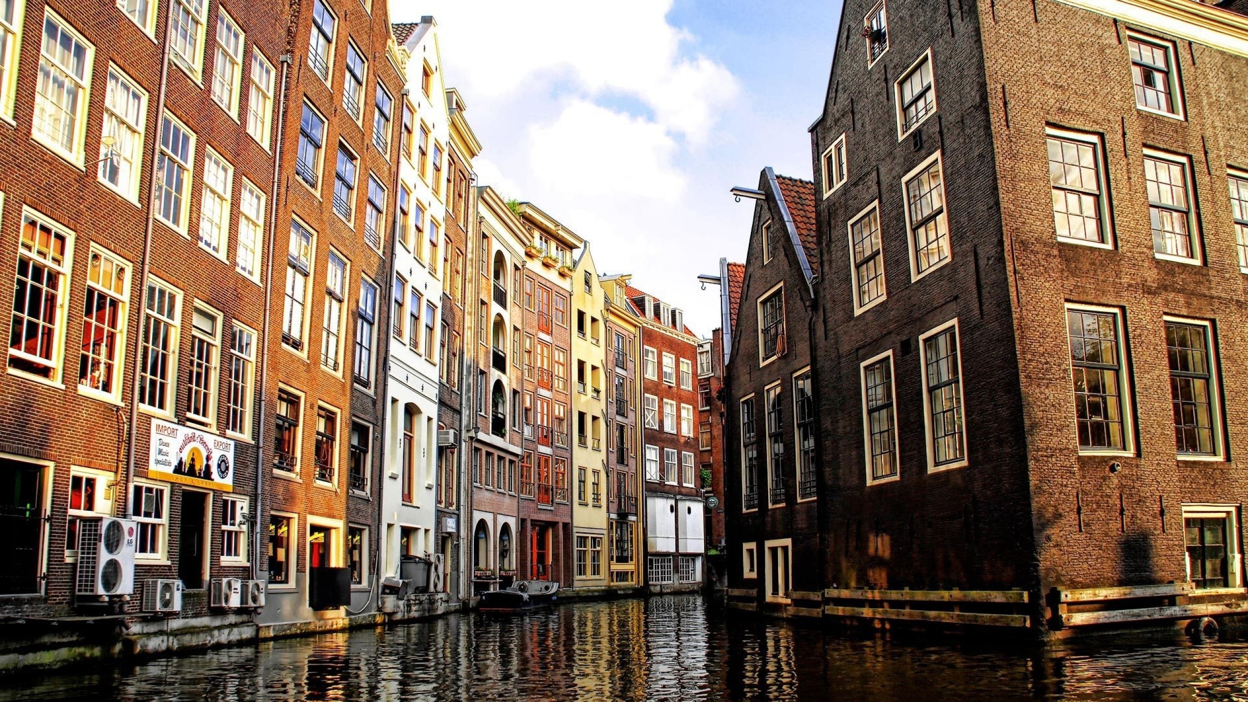 Amsterdam, Canale, Case olandesi, Paesi Bassi, wallpaper iMac