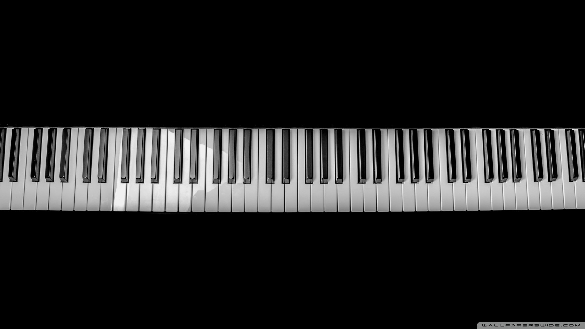 Tastiera del pianoforte, Sfondo nero, Minimalista, Full HD, wallpaper per PC