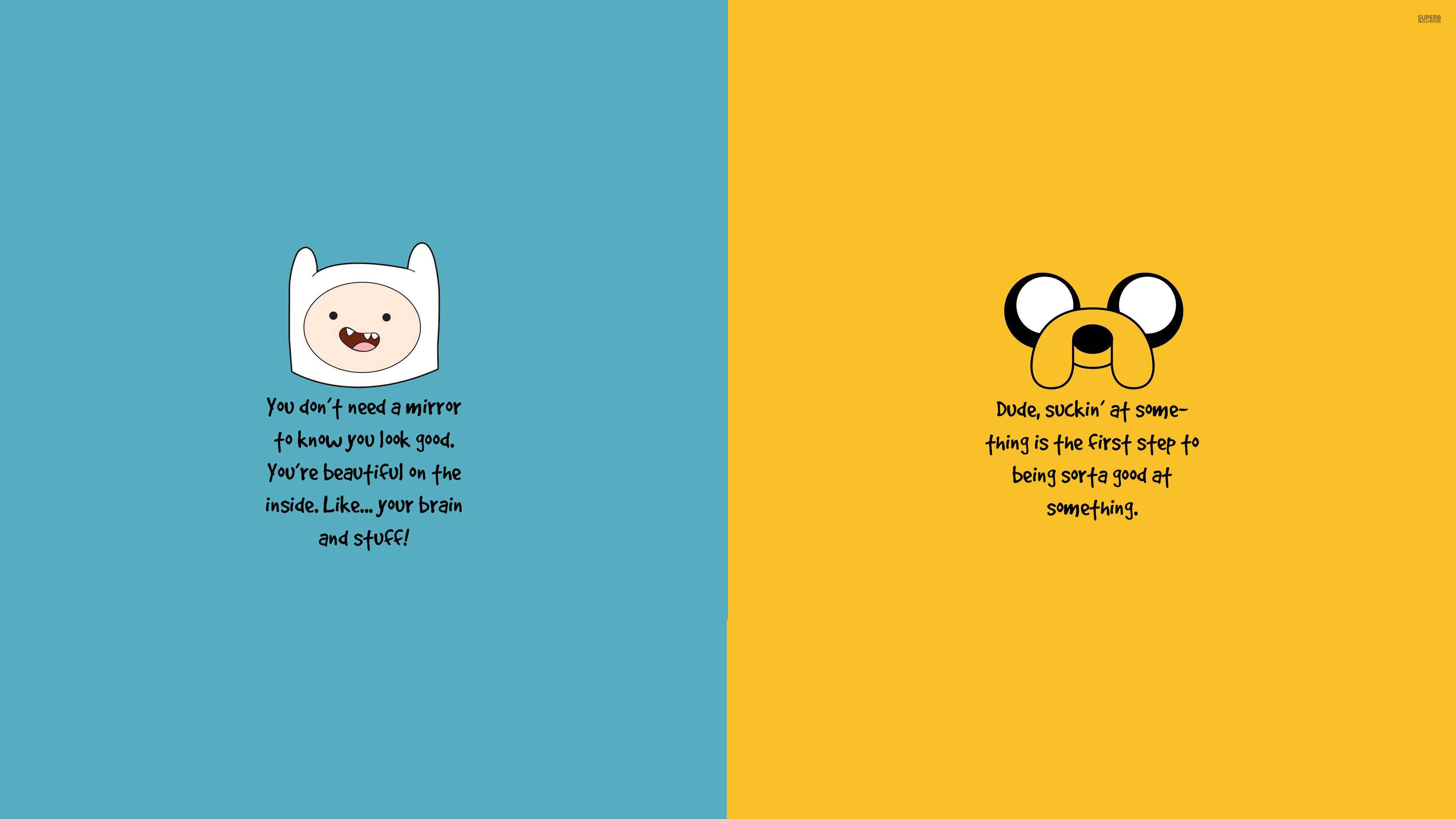 Finn, Jake il cane, Adventure Time, Citazioni, 16:9 4K, sfondo widescreen