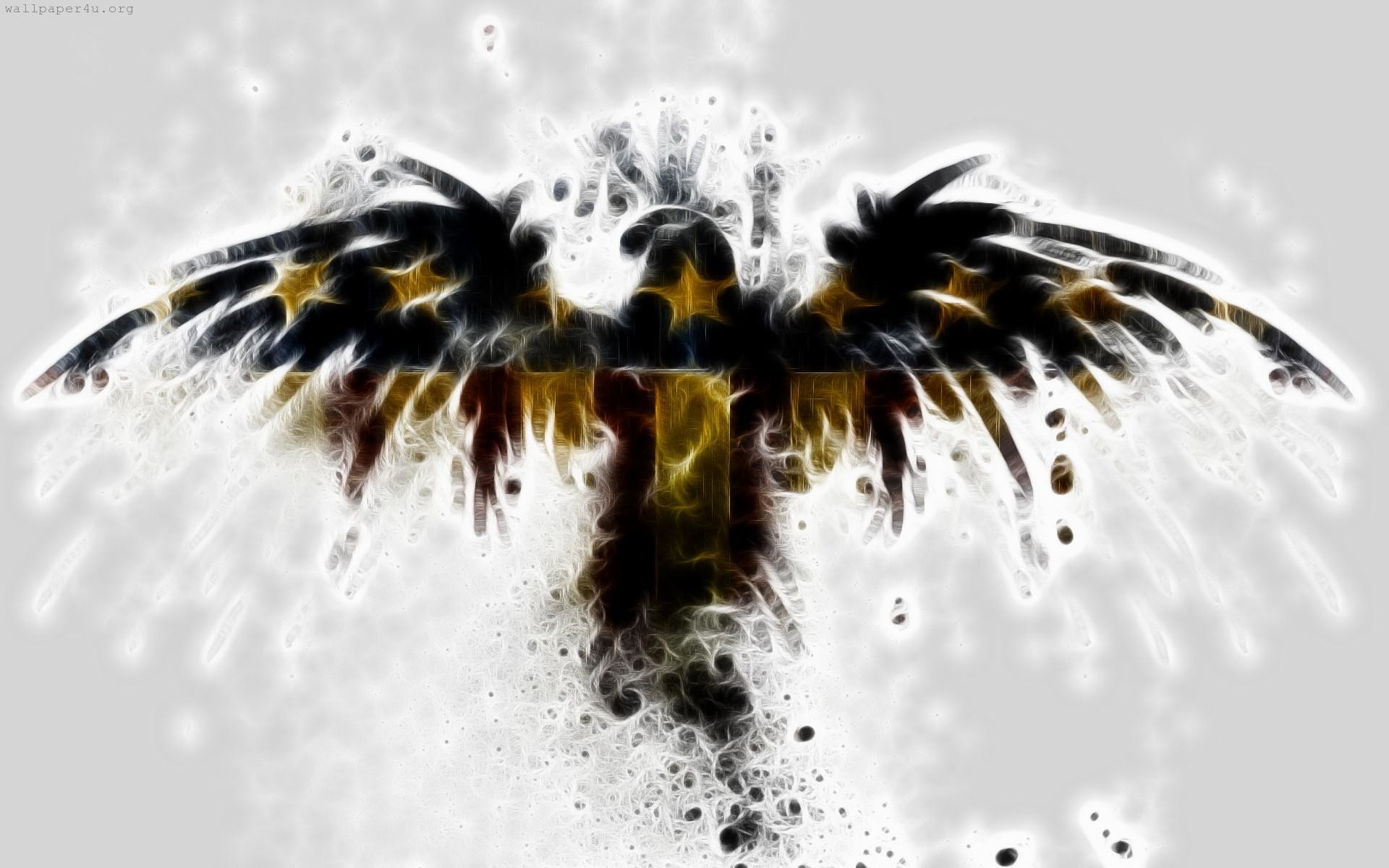 Aquila, Arte frattale, Ali spiegate, 16:10 Full HD, sfondo widescreen