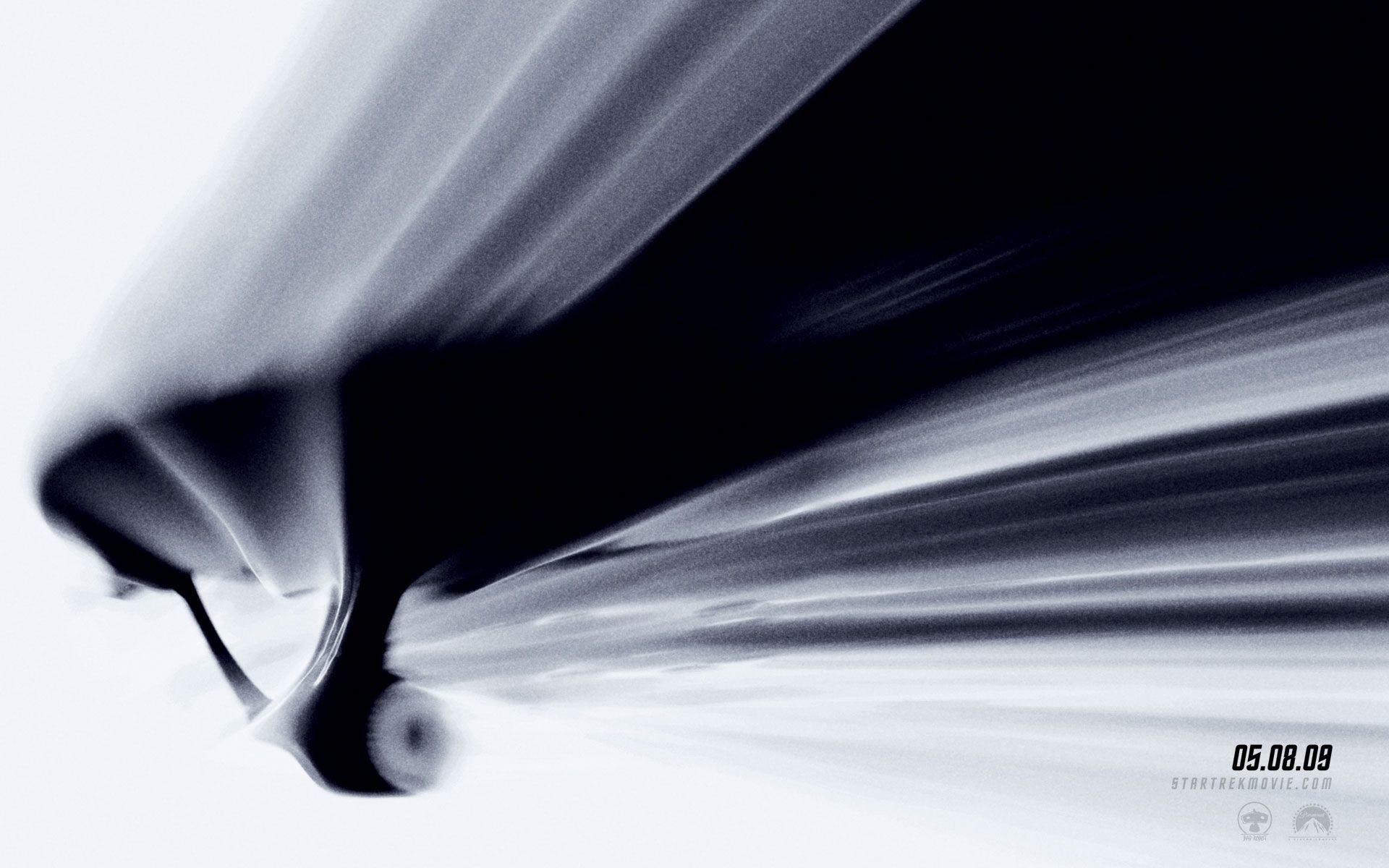 USS Enterprise (NCC-1701), Star Trek (2009), Teaser poster, Bianco e nero, Curvatura, sfondo per PC