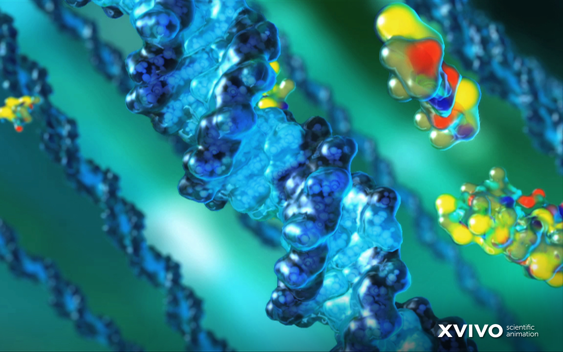 DNA, XVIVO, Animazione scientifica, Molecole, 1920x1200, sfondo per PC
