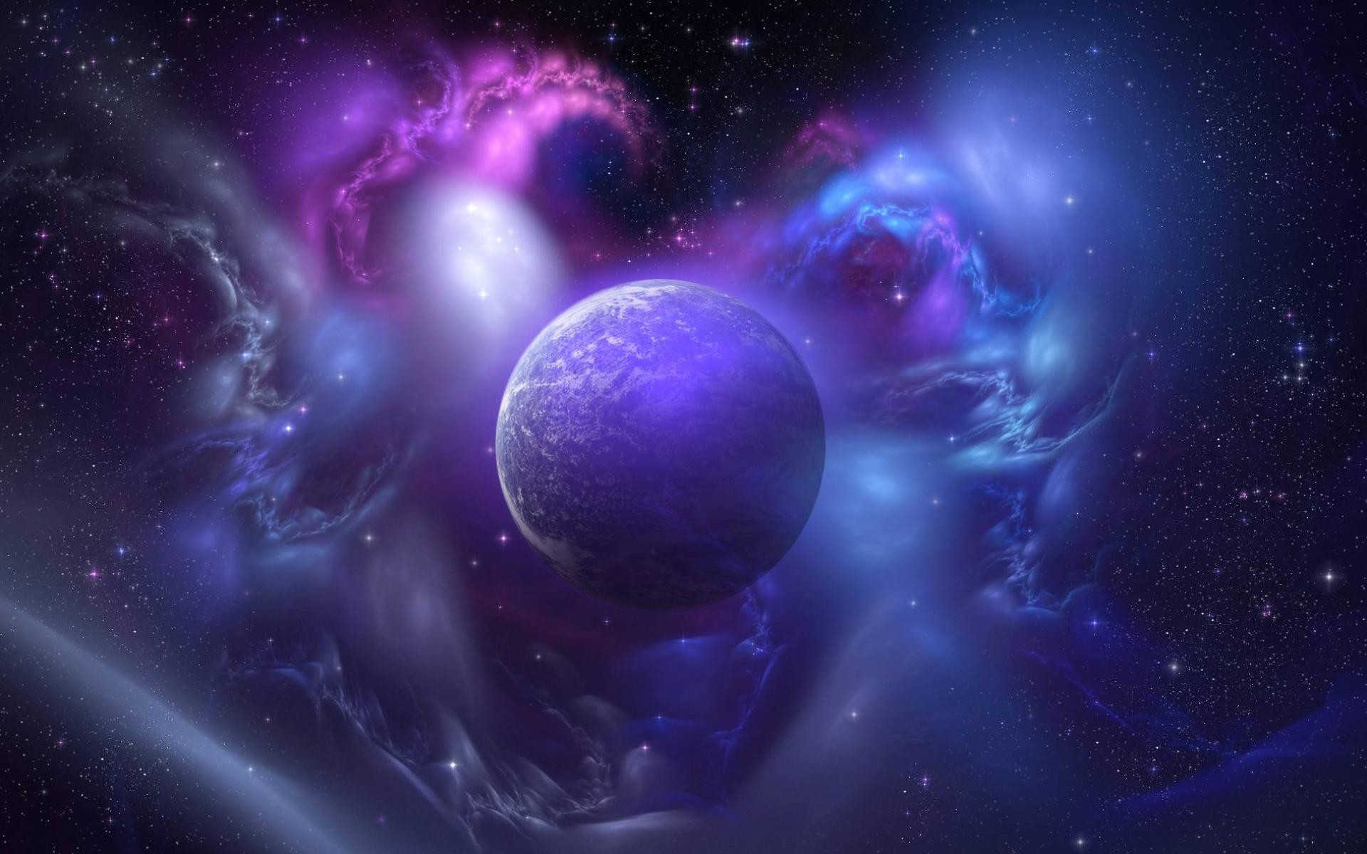 Pianeta viola, Nebulosa, Arte digitale, 1920x1200, sfondo MacBook Pro