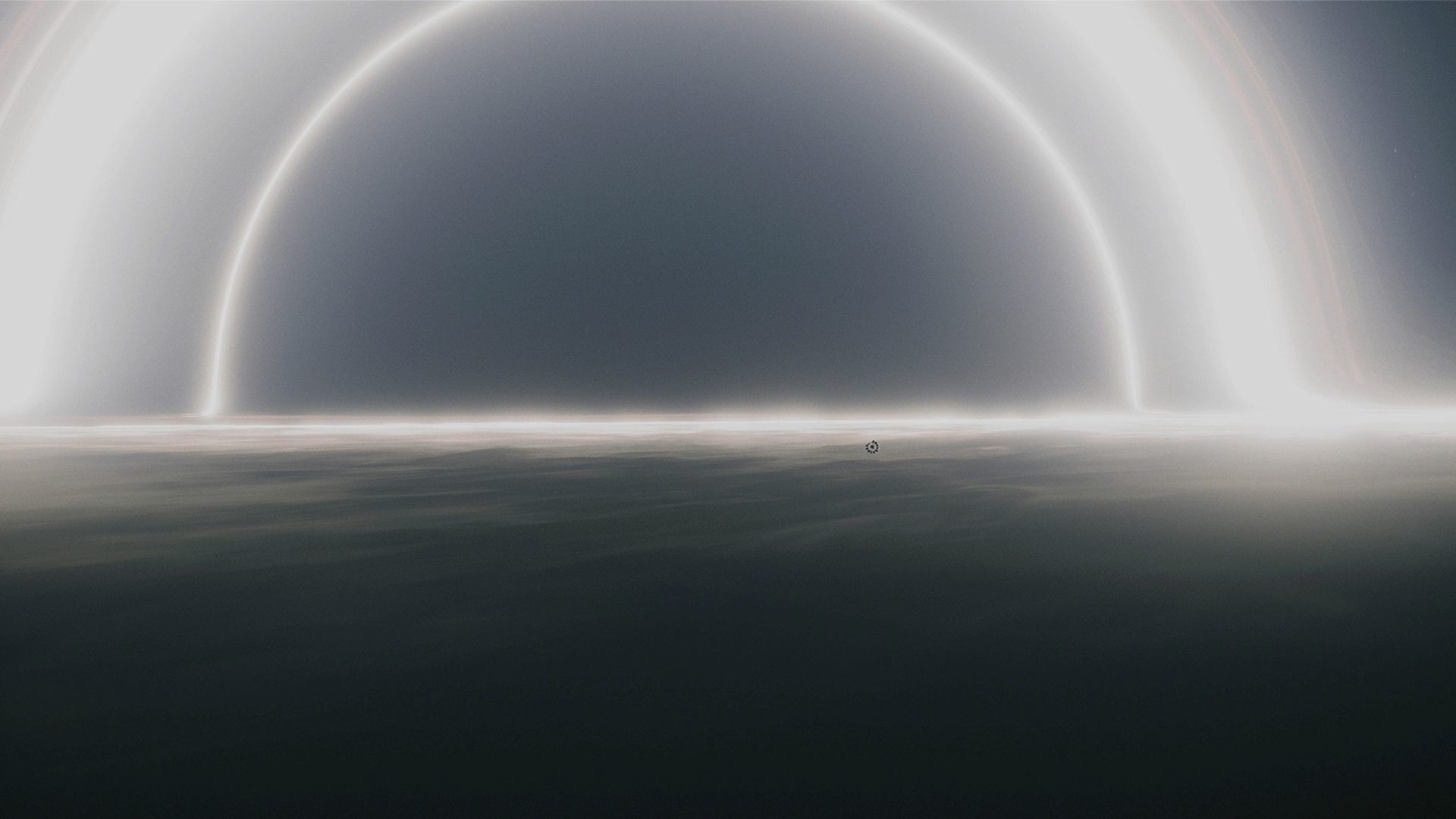 Interstellar, Gargantua, Pianeta di Miller, Bianco e nero, Full HD, wallpaper desktop