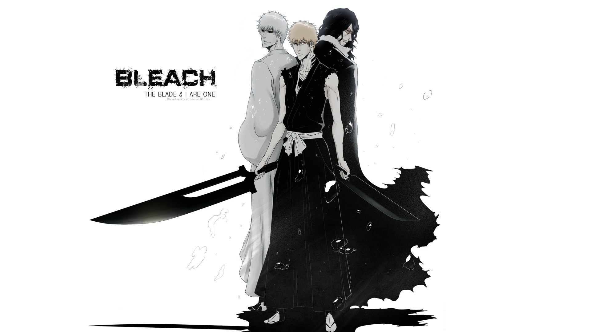 Ichigo Kurosaki, Hollow Ichigo, Bleach, Bianco e nero, 1920x1080, sfondo per PC