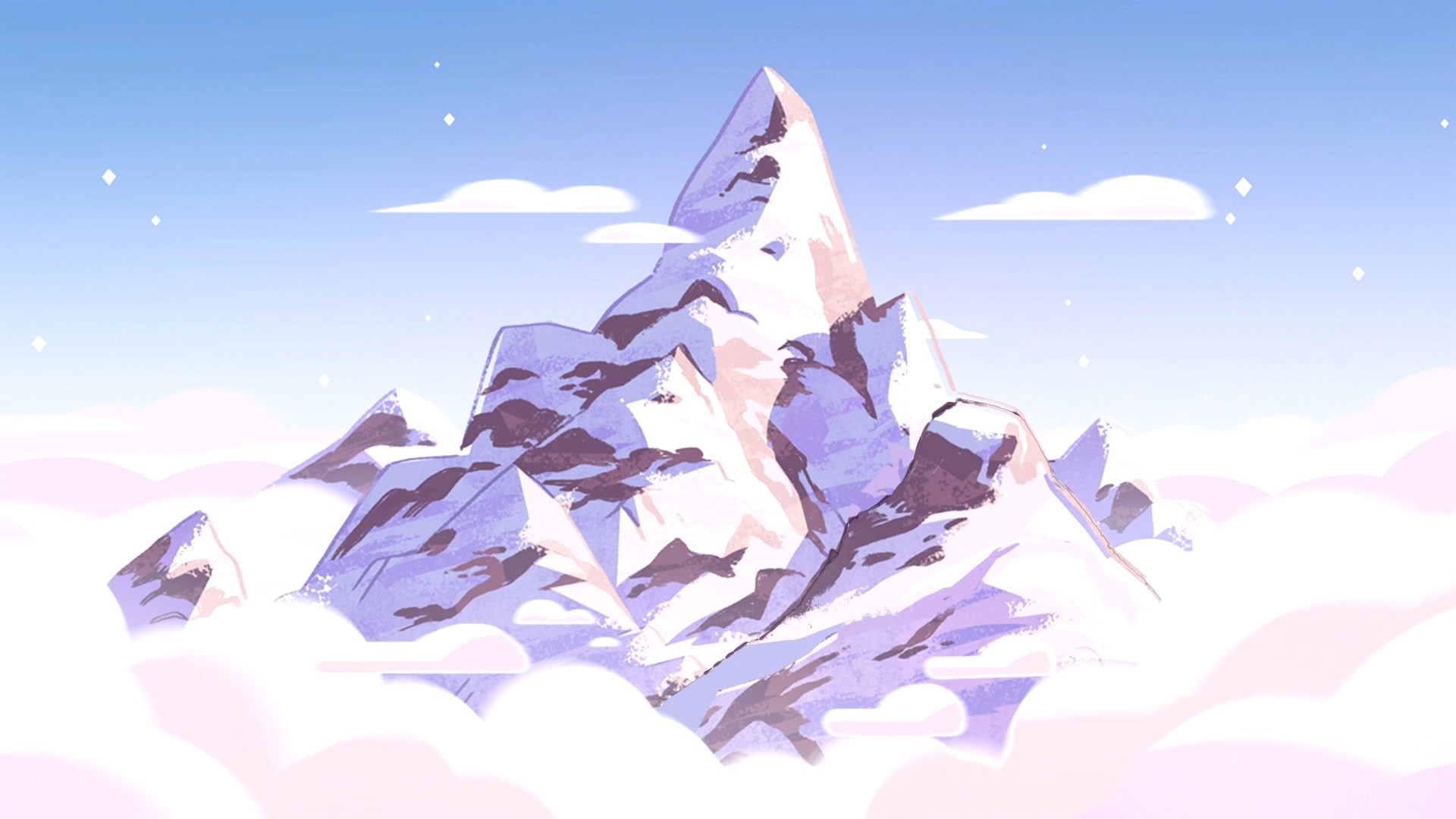 Steven Universe, Montagna innevata, Nuvole, Paesaggio, Full HD, wallpaper per PC