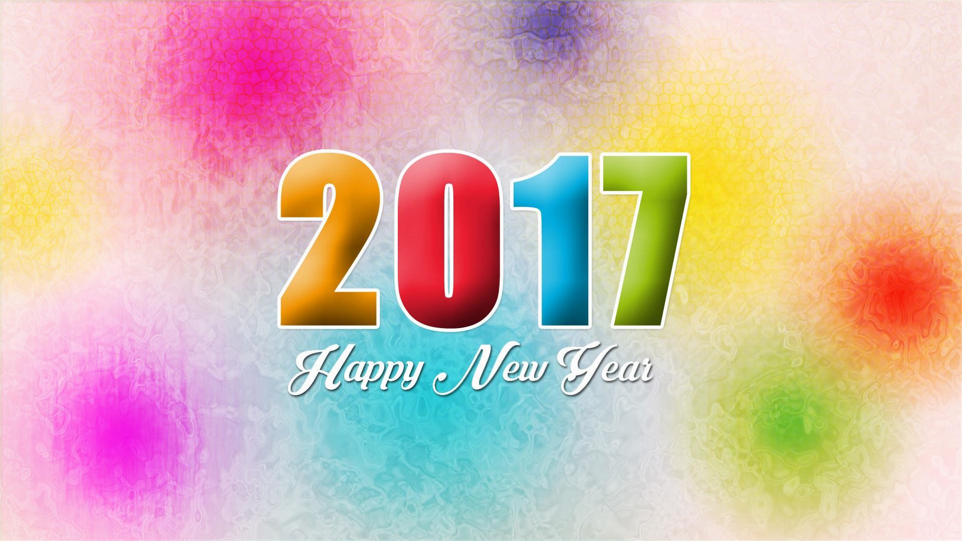Felice anno nuovo 2017, 2017, Capodanno, Bokeh colorato, Full HD, sfondo per portatile